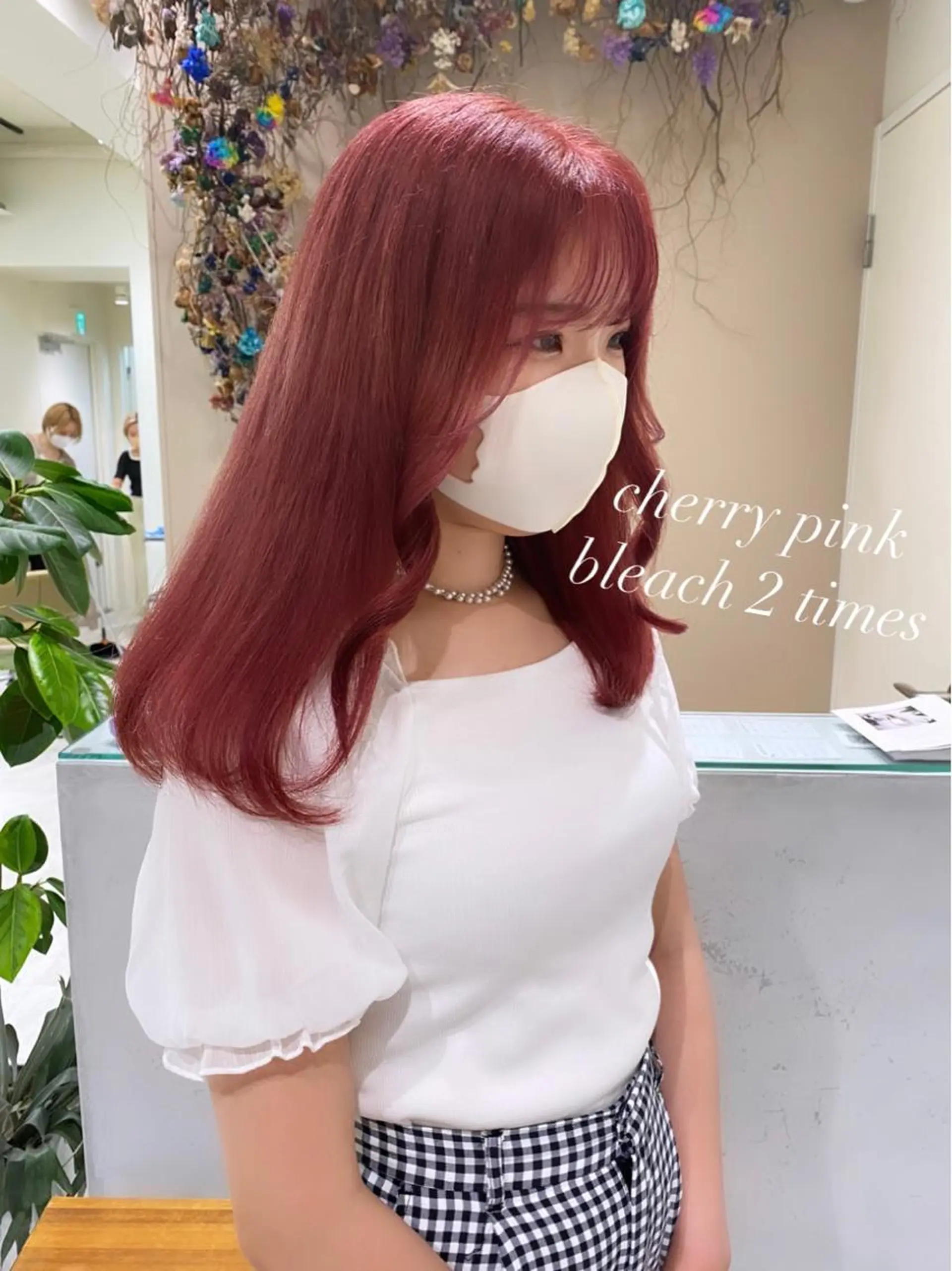 セミロング カラー ピンクカラー ブリーチなしWカラー 🎀韓国ヘア/amiのヘアスタイル