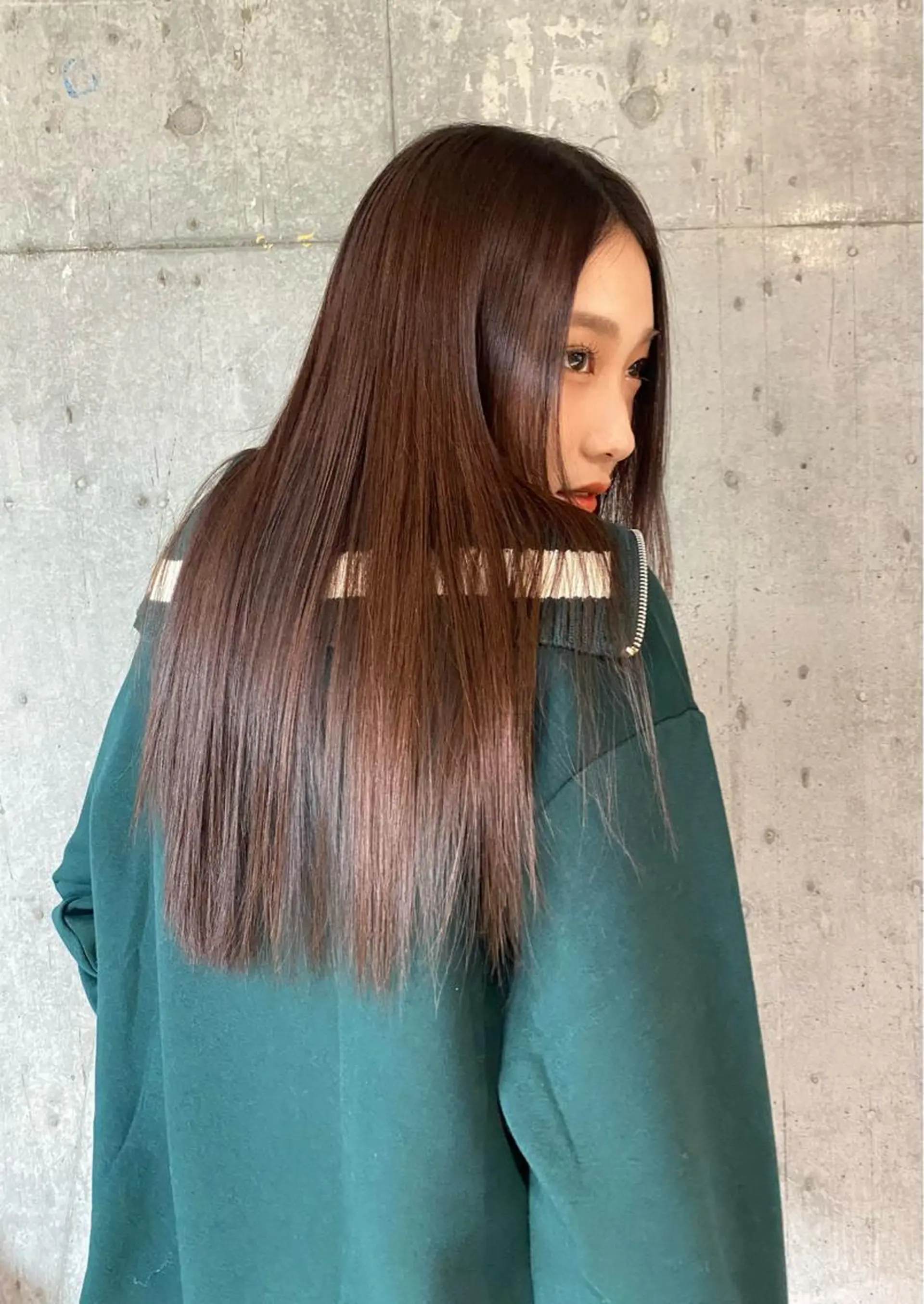ロング アッシュ ヨシンモリ 韓国風ヘア レイヤーカット トリートメント 透明感/韓国風 🤍moeka🤍のヘアスタイル
