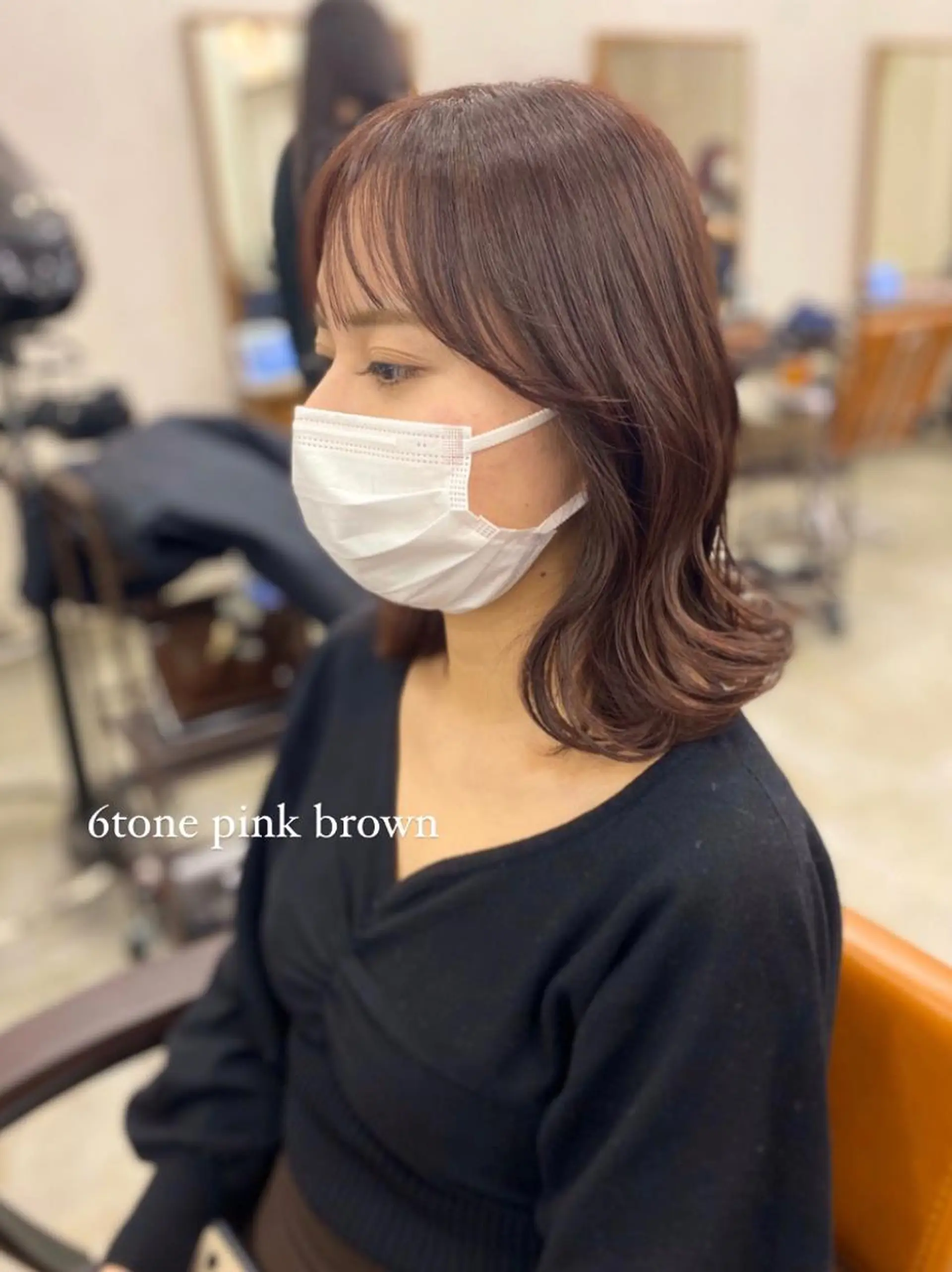 ミディアム カラー オリーブ/アッシュ やわらか透明感カラーのヘアスタイル