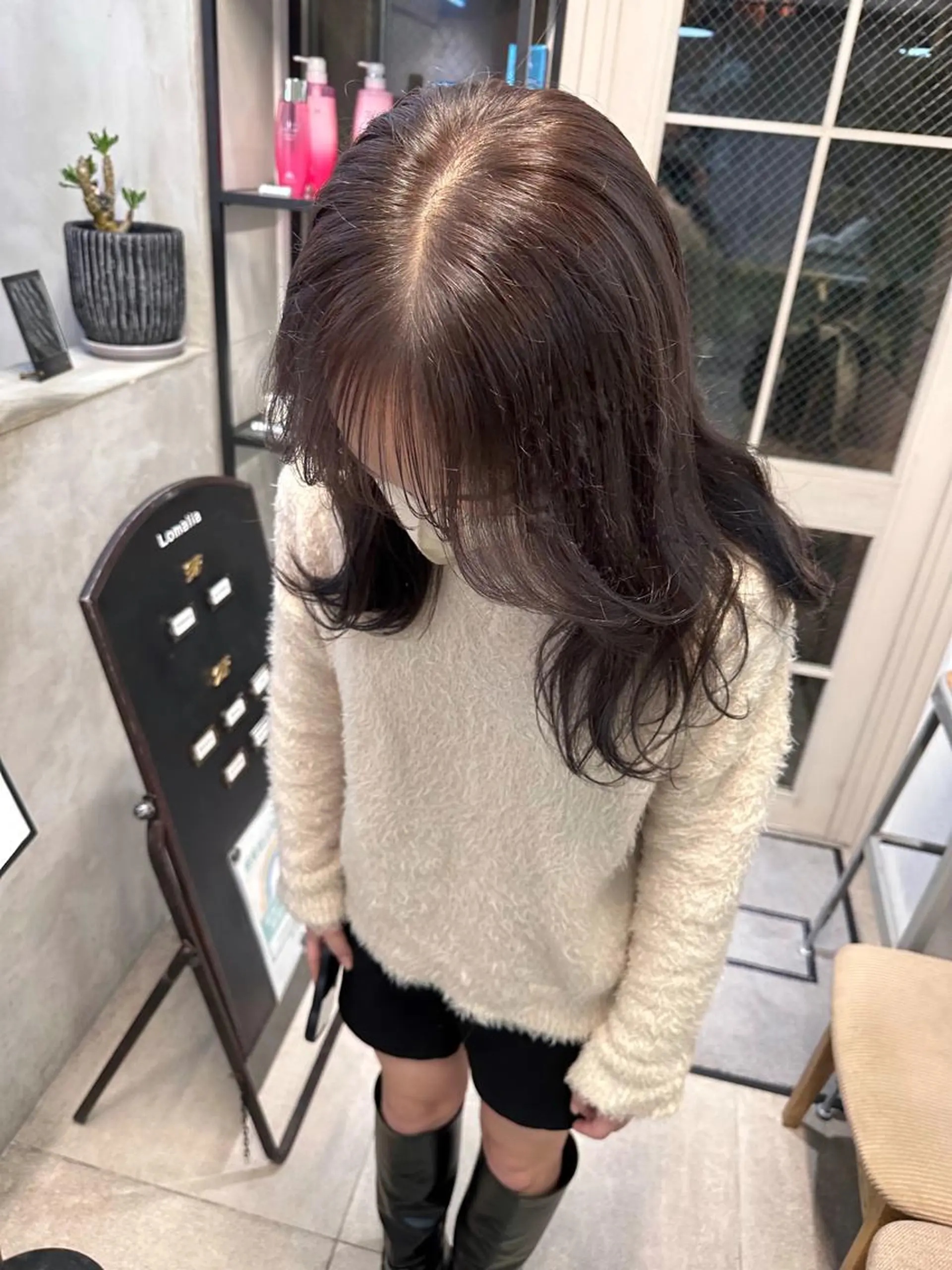 セミロング カラー ヘアカラー トリートメント REINA☁️透明感 カラー/ぷつっと♡のヘアスタイル