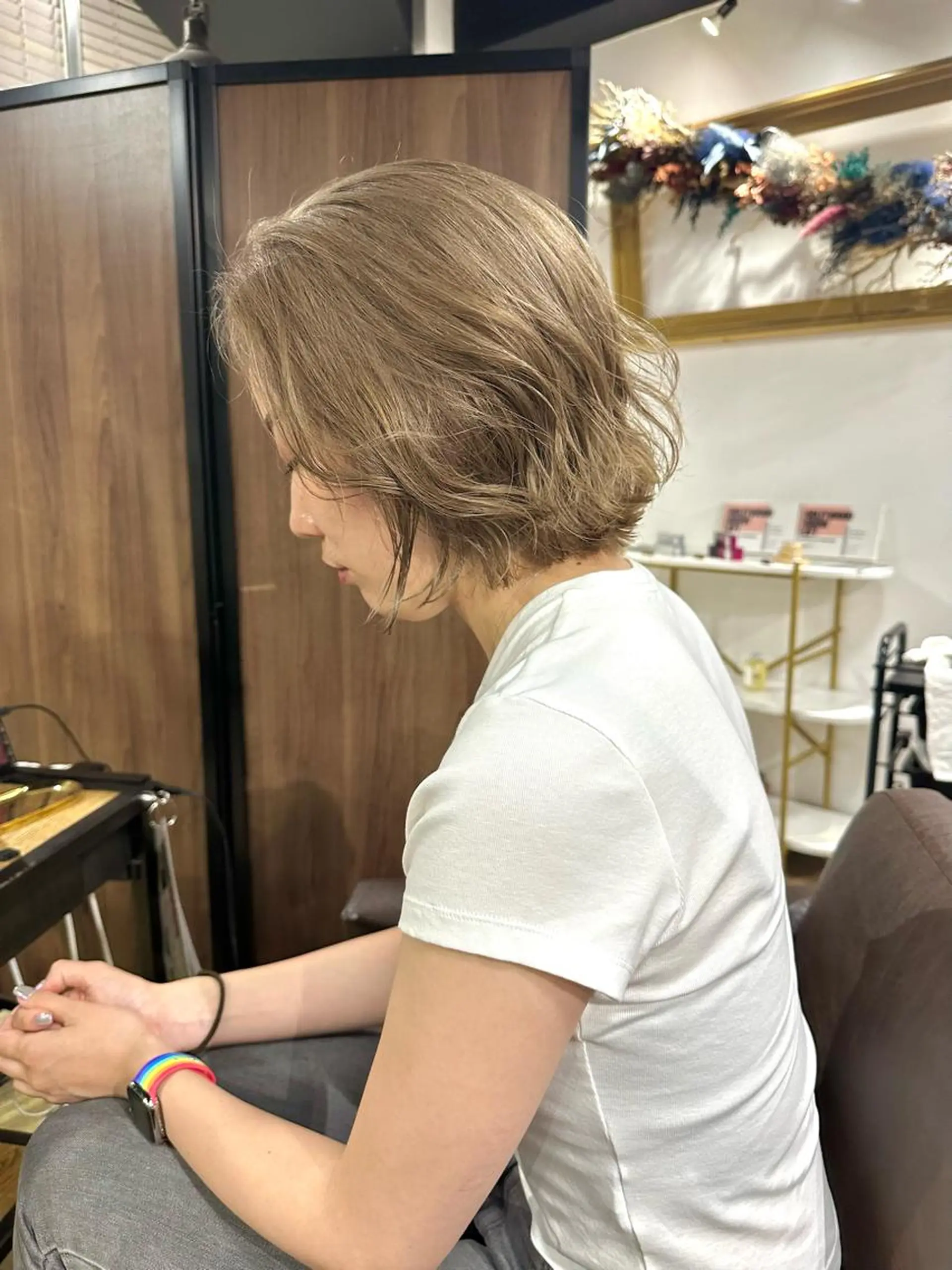 ミディアム カット ヘアカラー トリートメント ARCANAブリーチ ダブルカラー🌟原宿のヘアスタイル