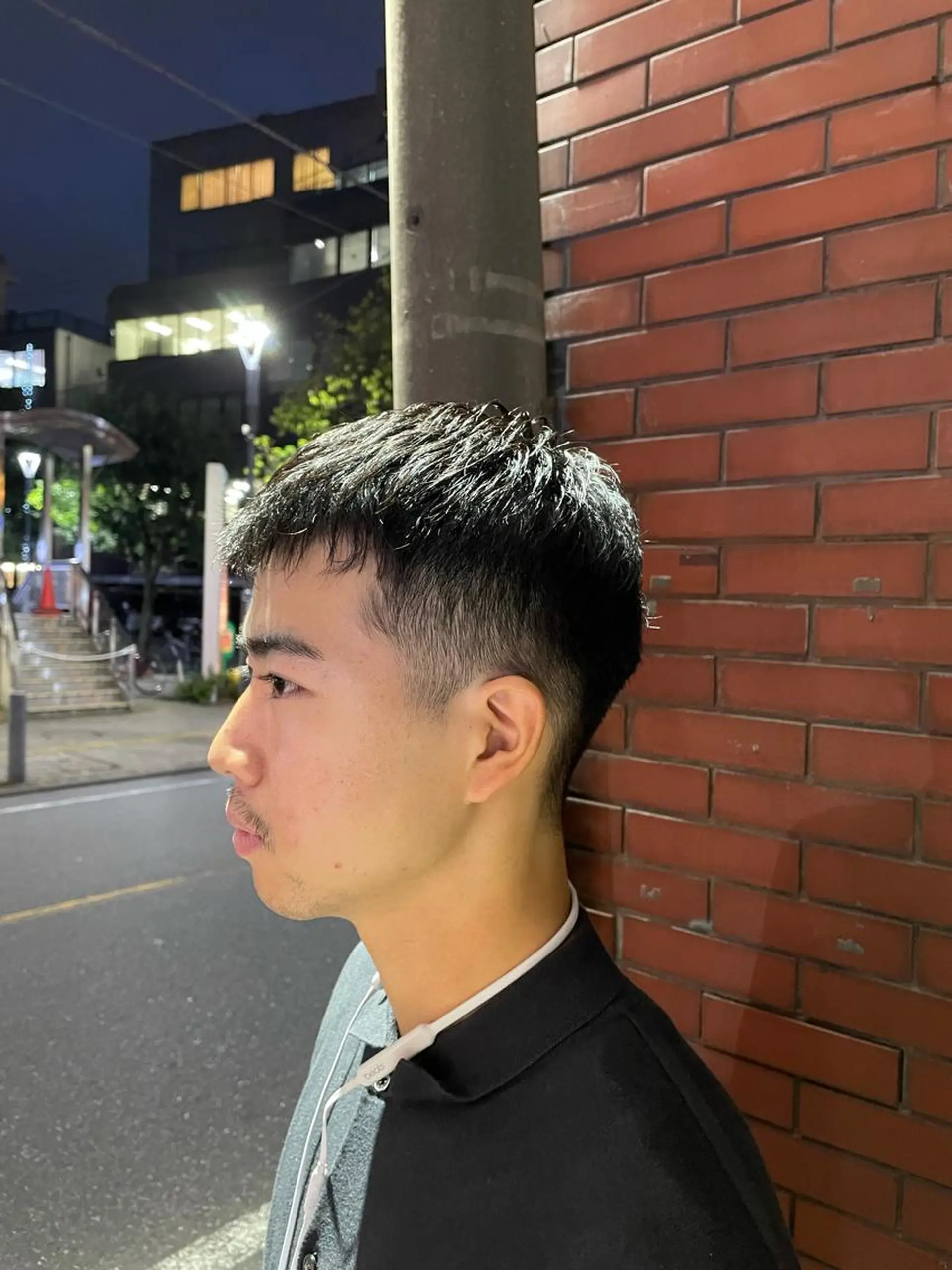 メンズ フェードカット カット スパイキーパーマ 柏NO1 藤本葉のヘアスタイル