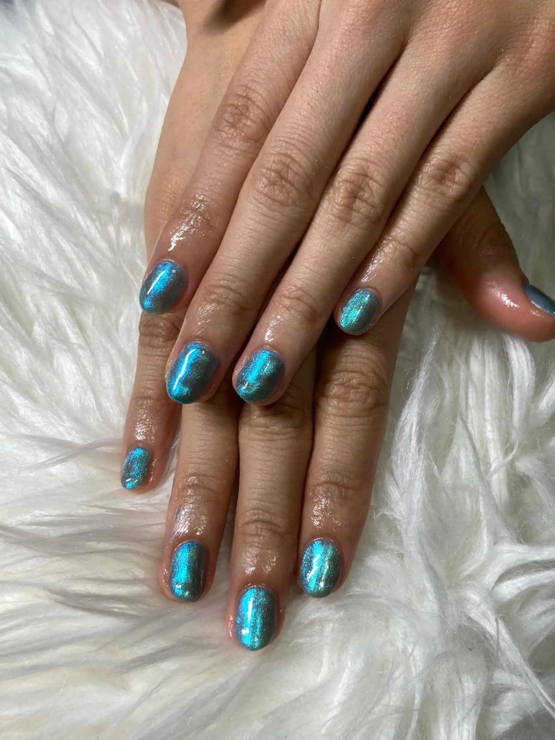 ネイル ブルー マグネットネイル ネイルケアサロン Campanulaのネイルデザイン