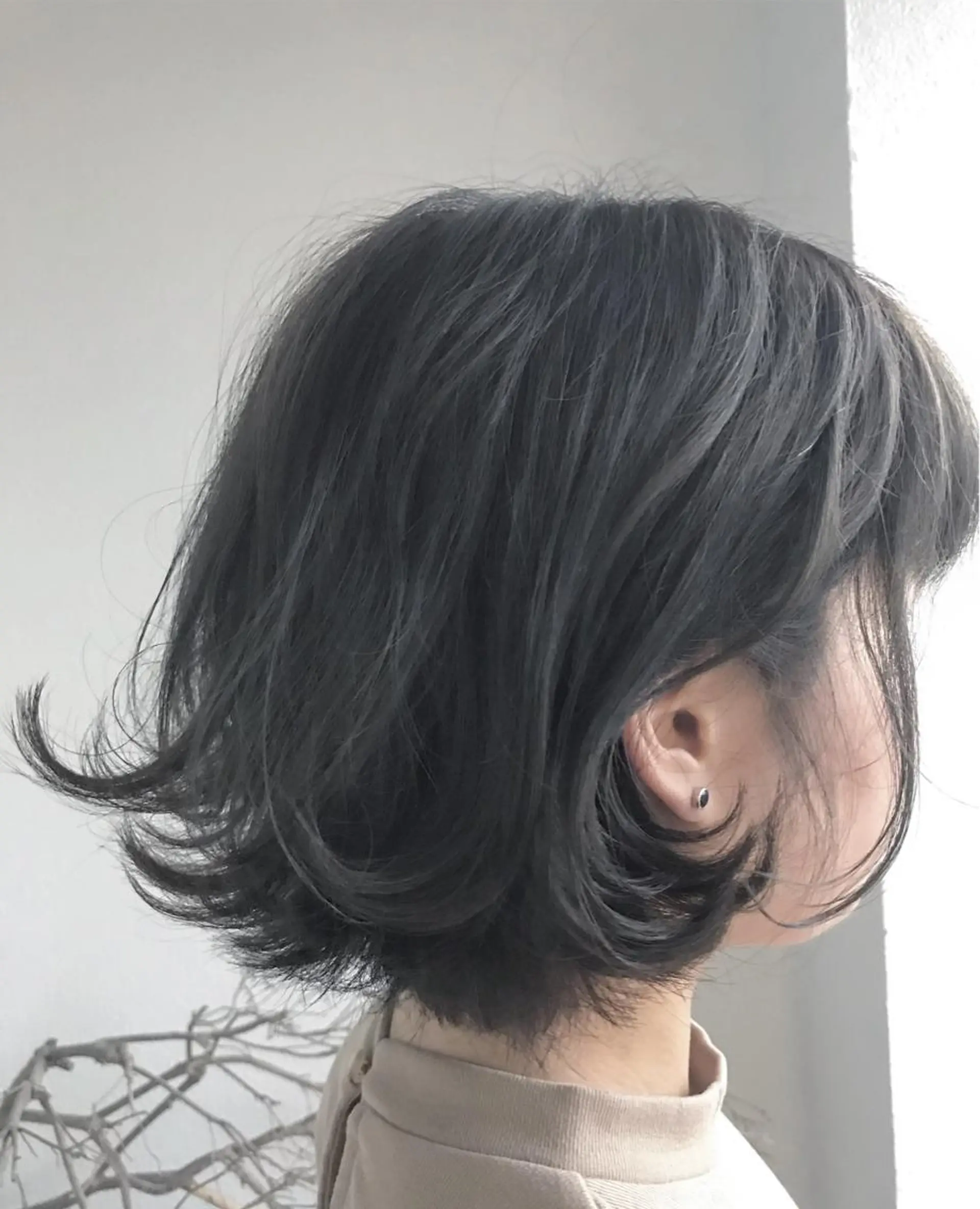 ミディアム カラー 切りっぱなしボブ グレージュ ボブ 大嶋 宏隆のヘアスタイル