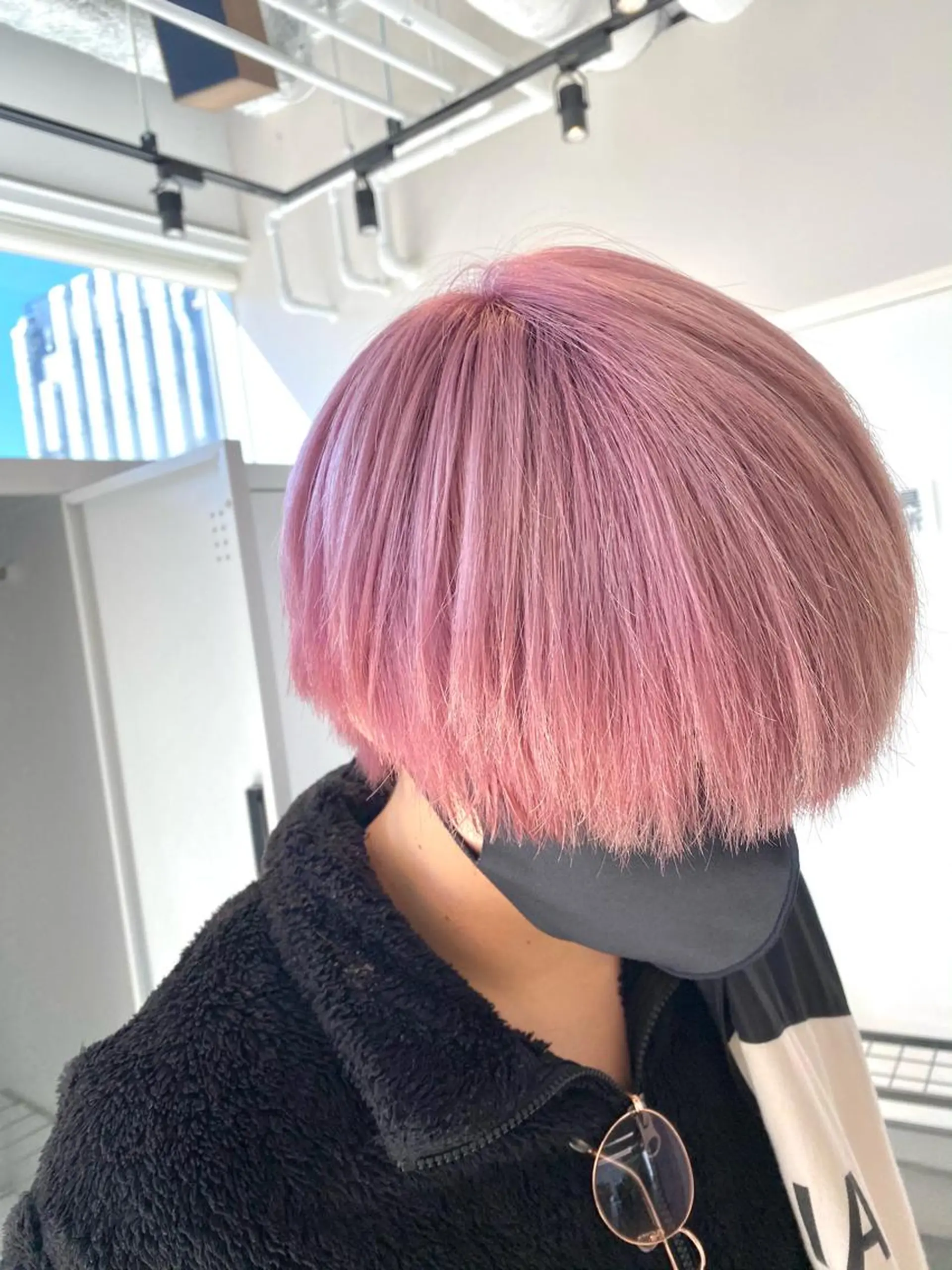 ショート カラー ピンクカラー ピンク/ベージュ /似合わせ/田島百華のヘアスタイル