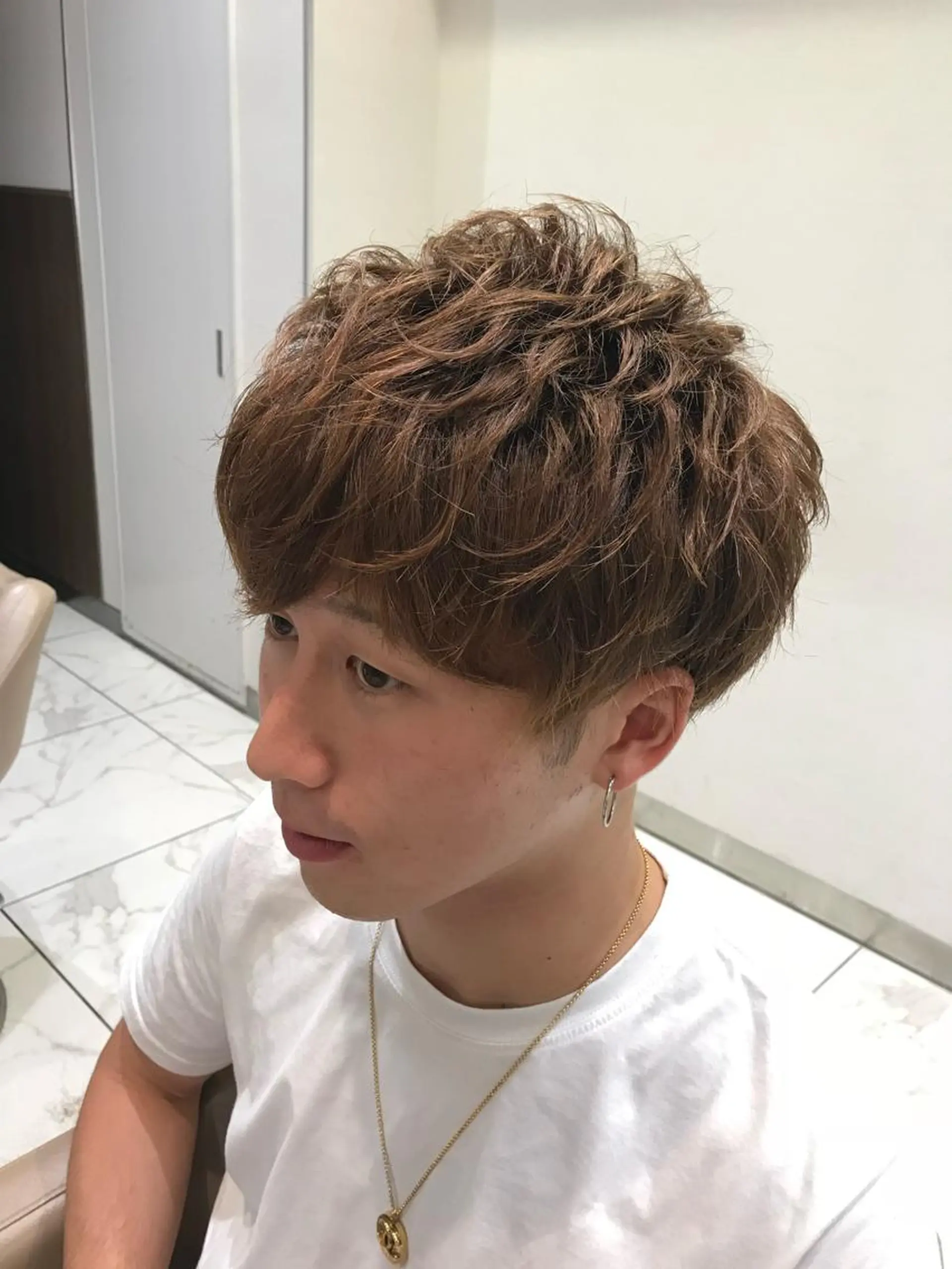 ショート カラー メンズ 【メンズ縮毛矯正】 田中秀斗のヘアスタイル