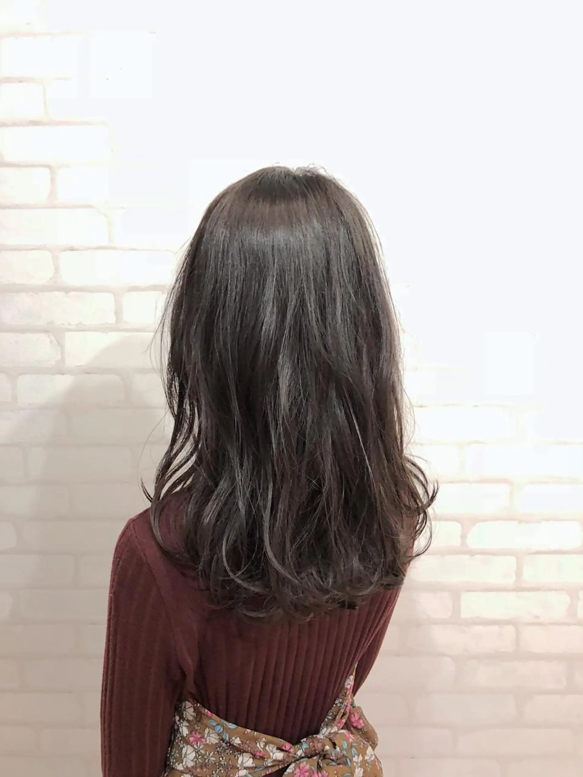 ミディアム カラー アッシュ アッシュブラウン ブラウンカラー モテ前髪 タゴメ シンヤのヘアスタイル