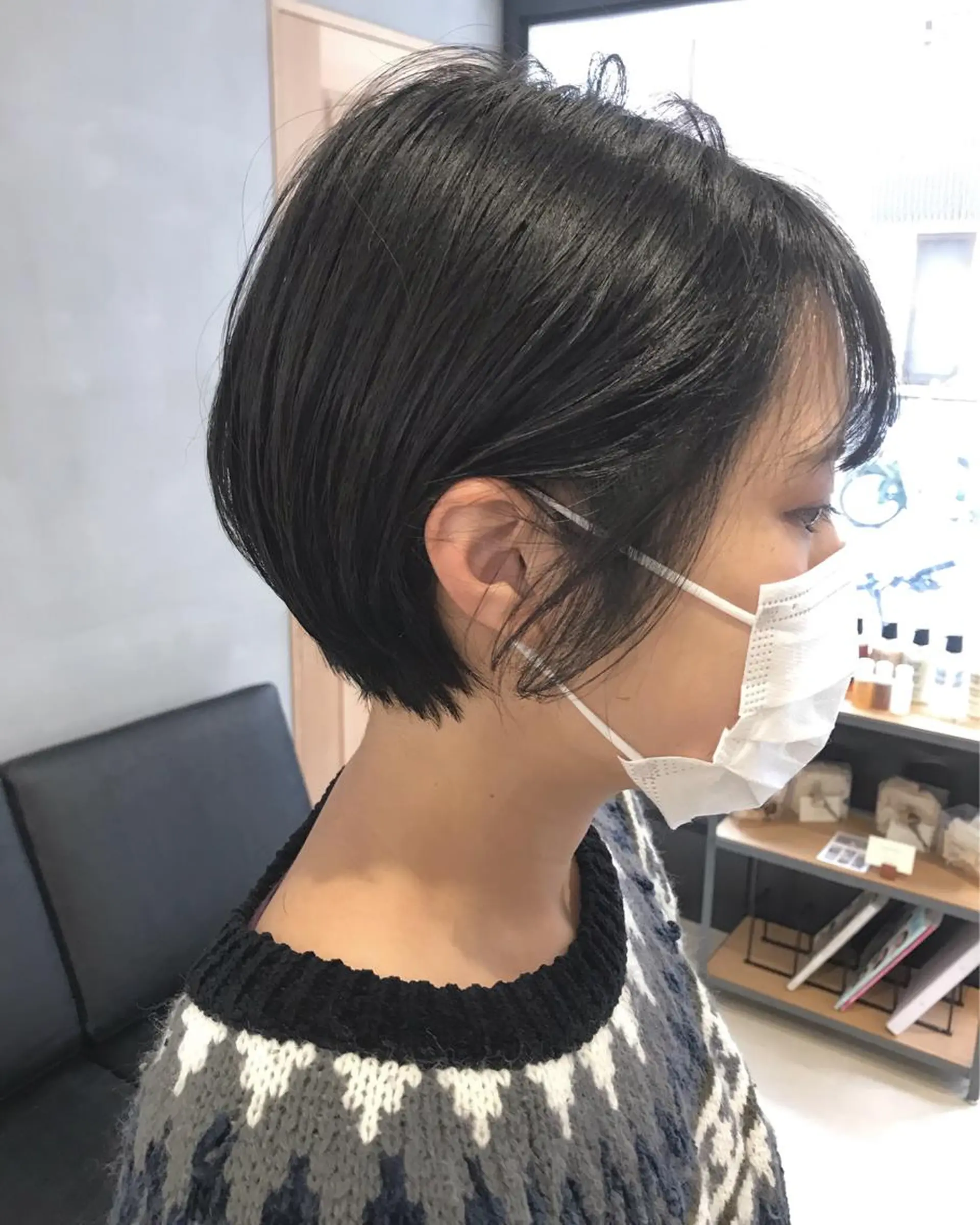 ショート 暖色カラー🍊 ボブ🌿顔周りcutのヘアスタイル