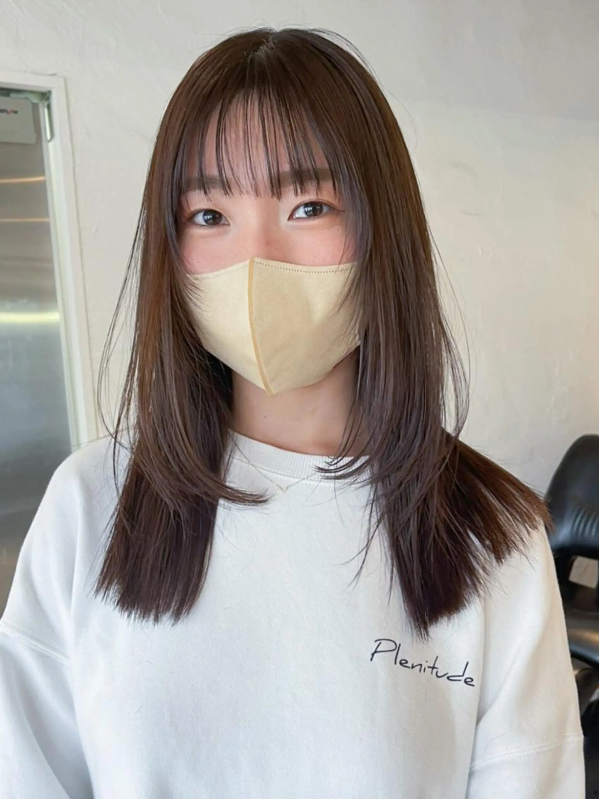 セミロング パーマ カラー 顔まわりレイヤー レイヤーカット ITbyALBUM 下北沢店のヘアスタイル