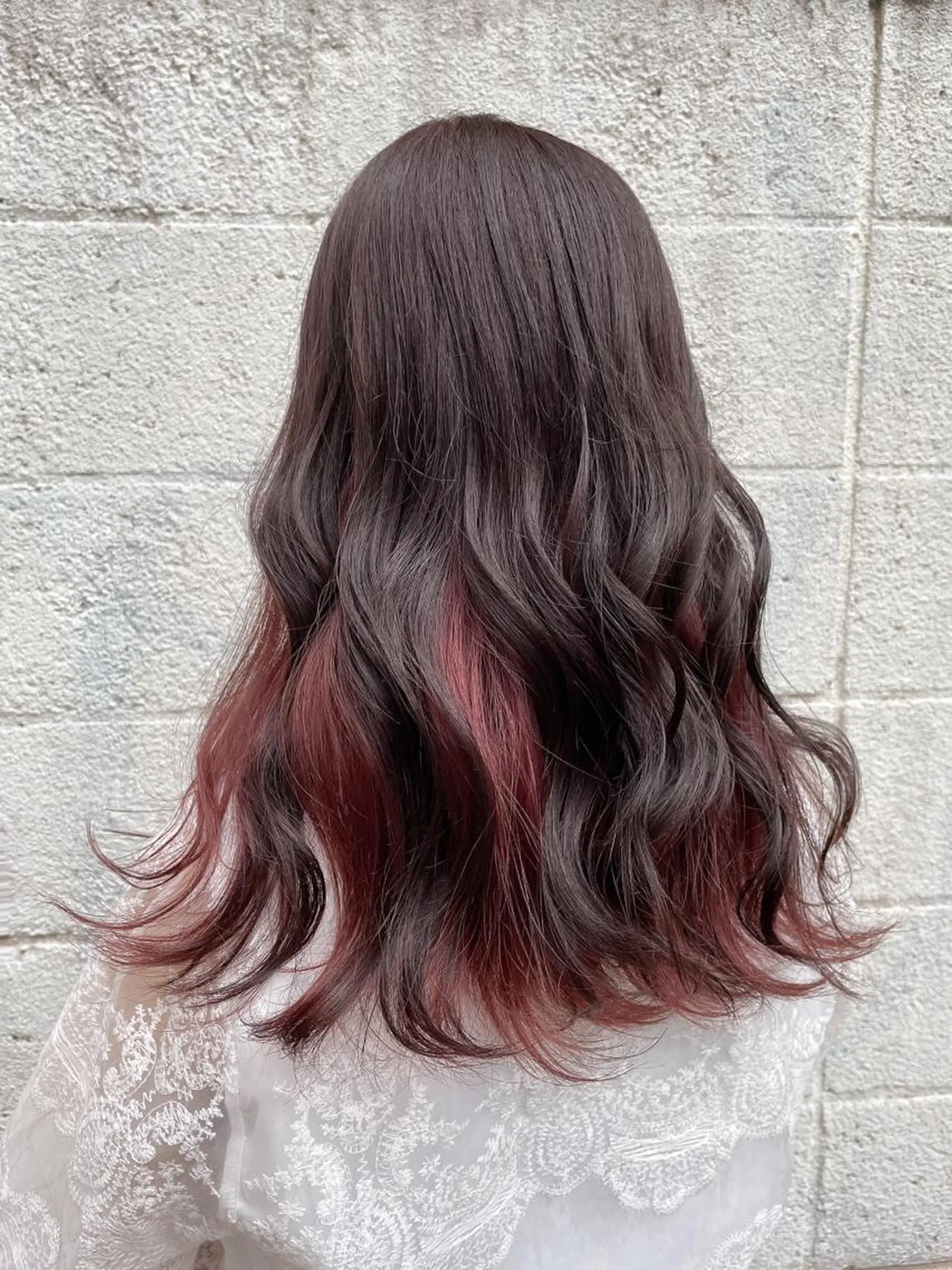 セミロング カラー ピンクカラー ヘアカラー トリートメント ヘアアレンジ にいた　かづしげのヘアスタイル