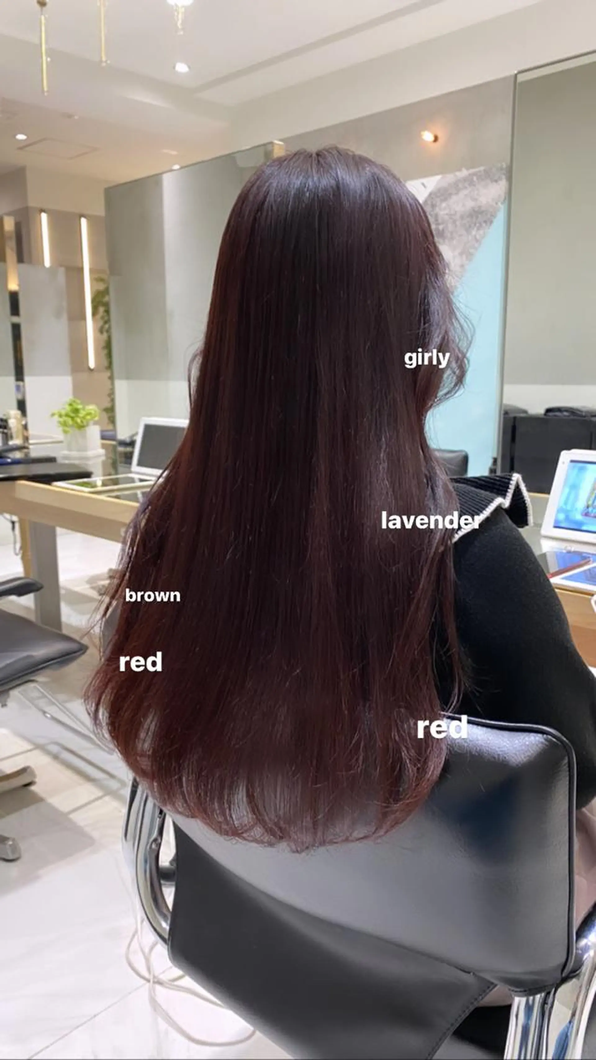 ロング カラー ラベンダーカラー レッドカラー ヘアカラー 艶感/ナチュラル 🩵amiのヘアスタイル