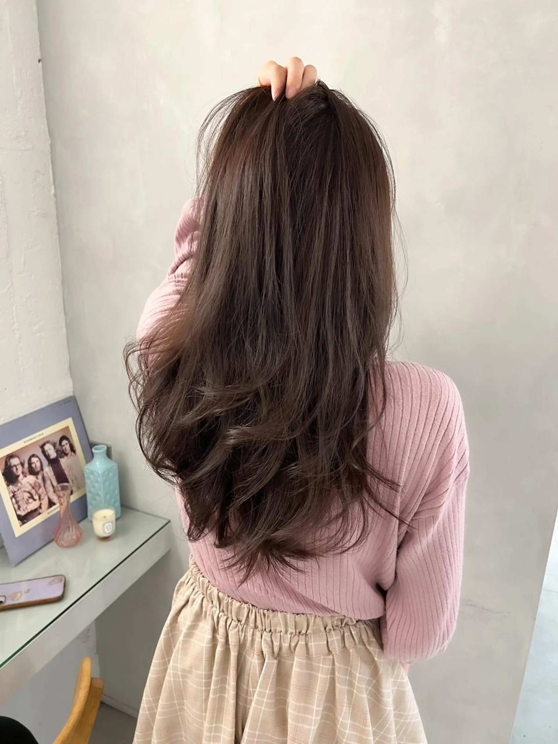 セミロング カラー パーマ セミロングパーマ 韓国風ヘア レイヤーカットのプロ 大人ヘア宮森貴志のヘアスタイル