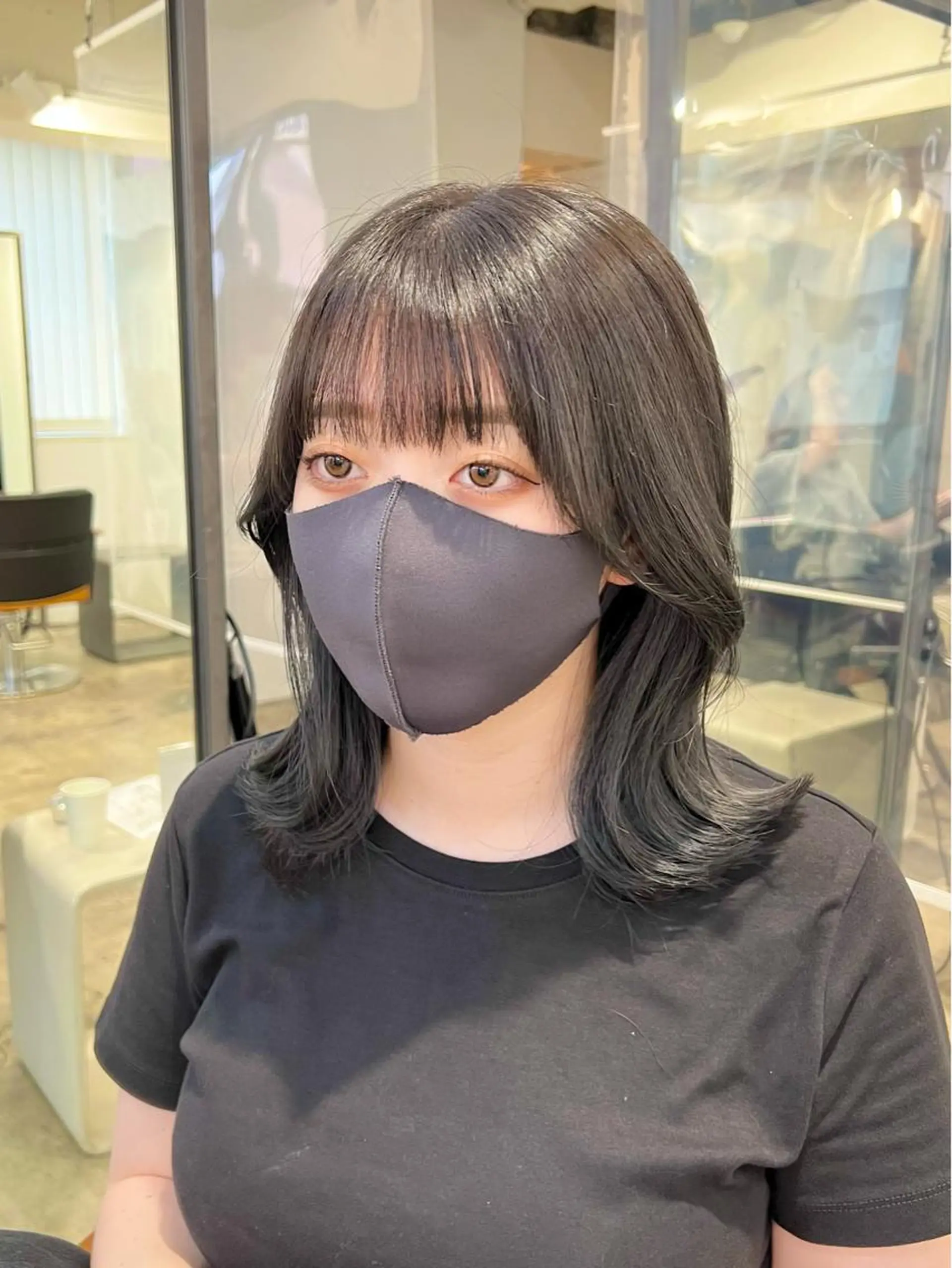 ミディアム カラー グレージュ くびれヘア カット ヘアカラー トリートメント 【韓国風くびれヘア】 joule小木曽輝のヘアスタイル