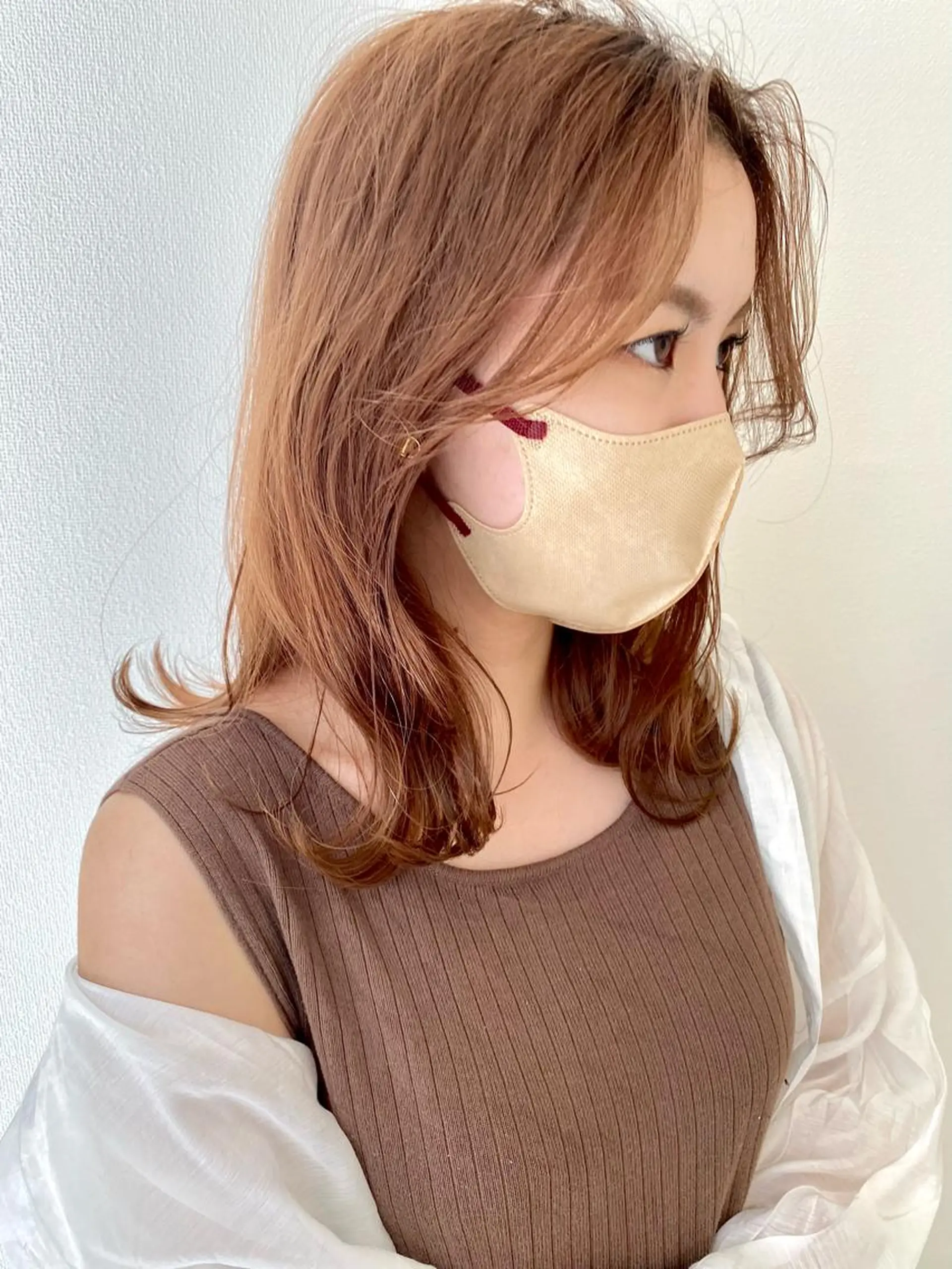 セミロング 韓国風ヘア I nagiのヘアスタイル