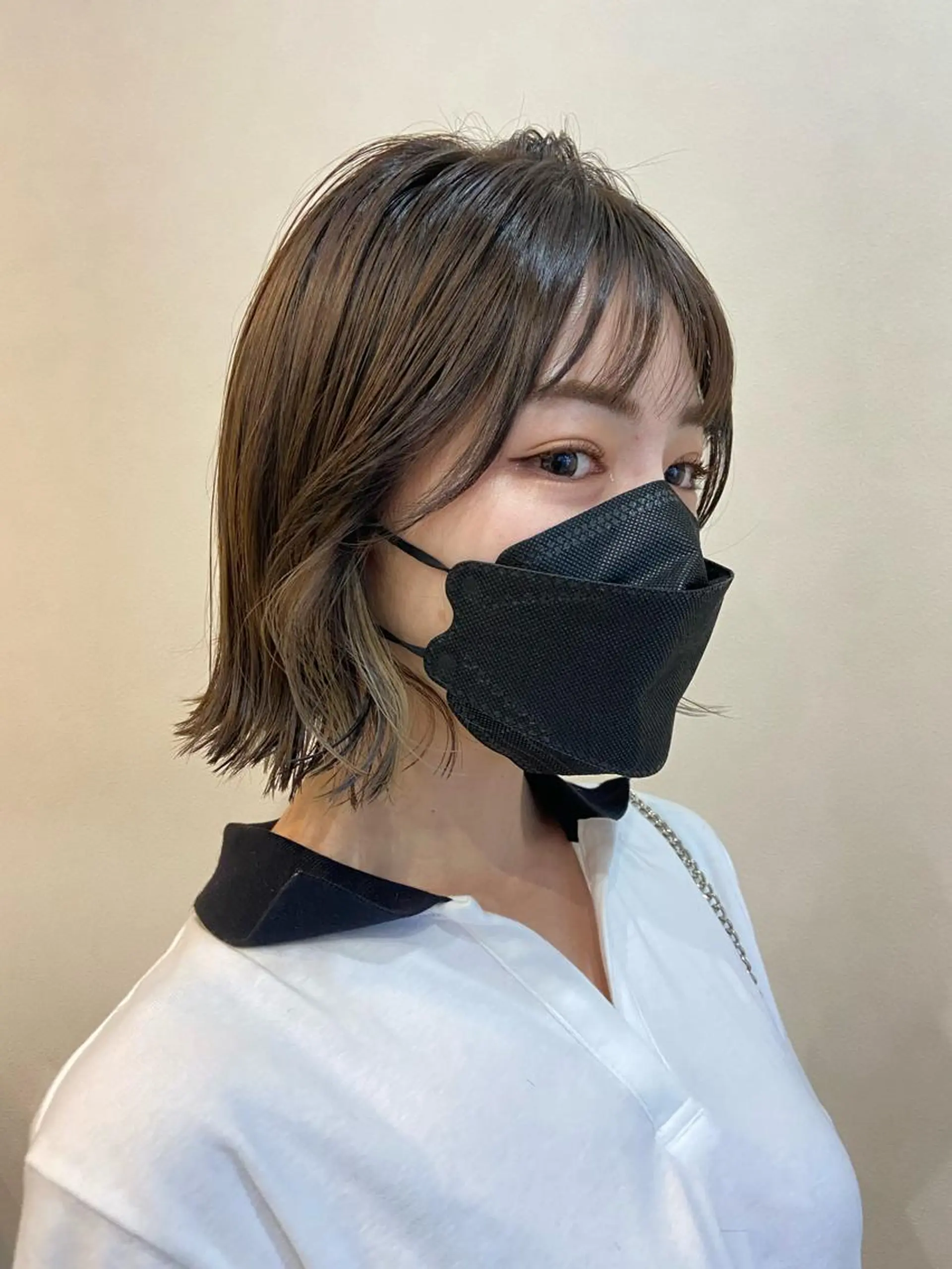 ミディアム ハイライト カット ヘアカラー トリートメント ボブ/透明感カラー 🧸YUI❤️のヘアスタイル