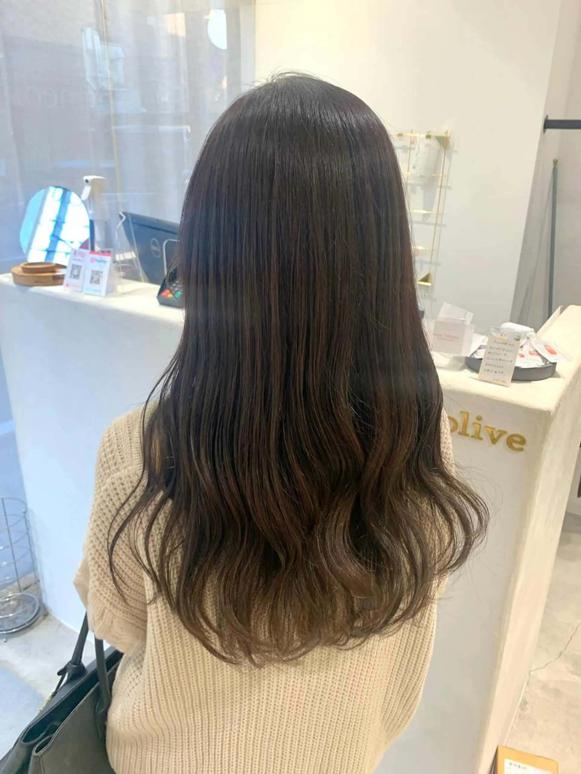 ロング カラー ショコラグレージュ グレージュ ボブ/美髪矯正 /佐藤　奈巳のヘアスタイル