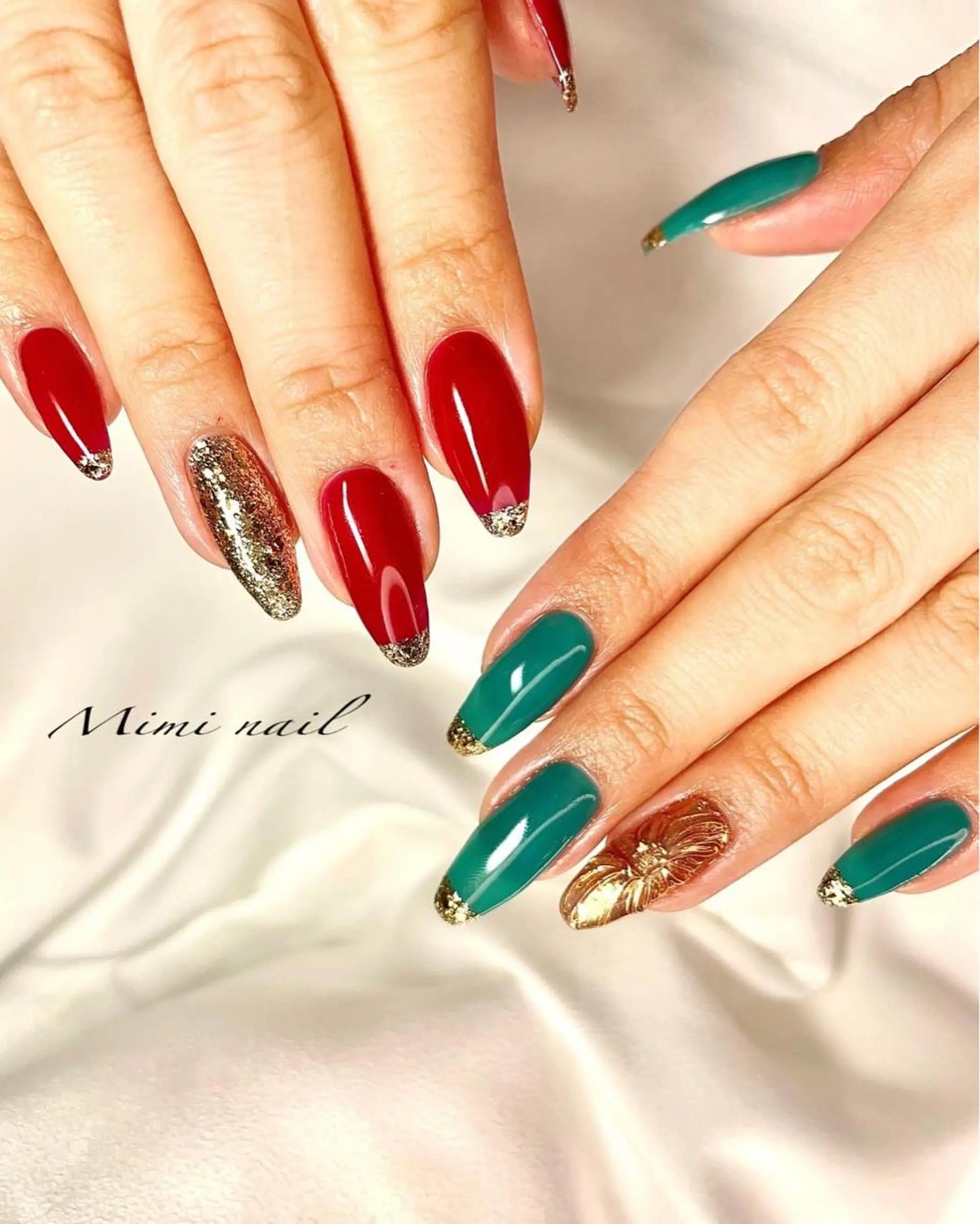 ネイル アートネイル フレンチネイル ジェルネイル ラメ(グリッター) マグネットネイル beauty salonM&Iのネイルデザイン