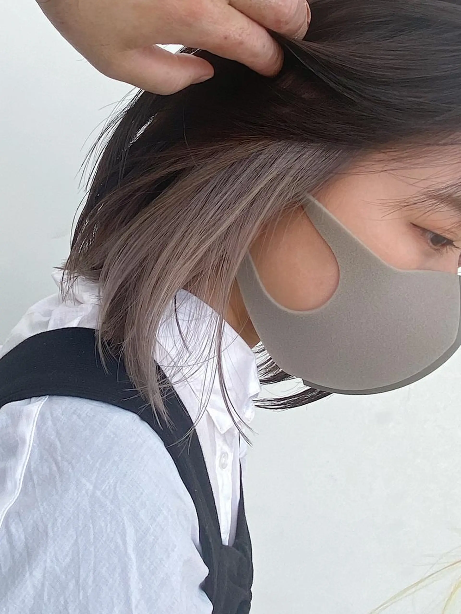 ミディアム カラー ブリーチ 透明感カラー 髪質改善 トリートメント ヘアカラー ブリーチカラー/ 岩破瑞希のヘアスタイル