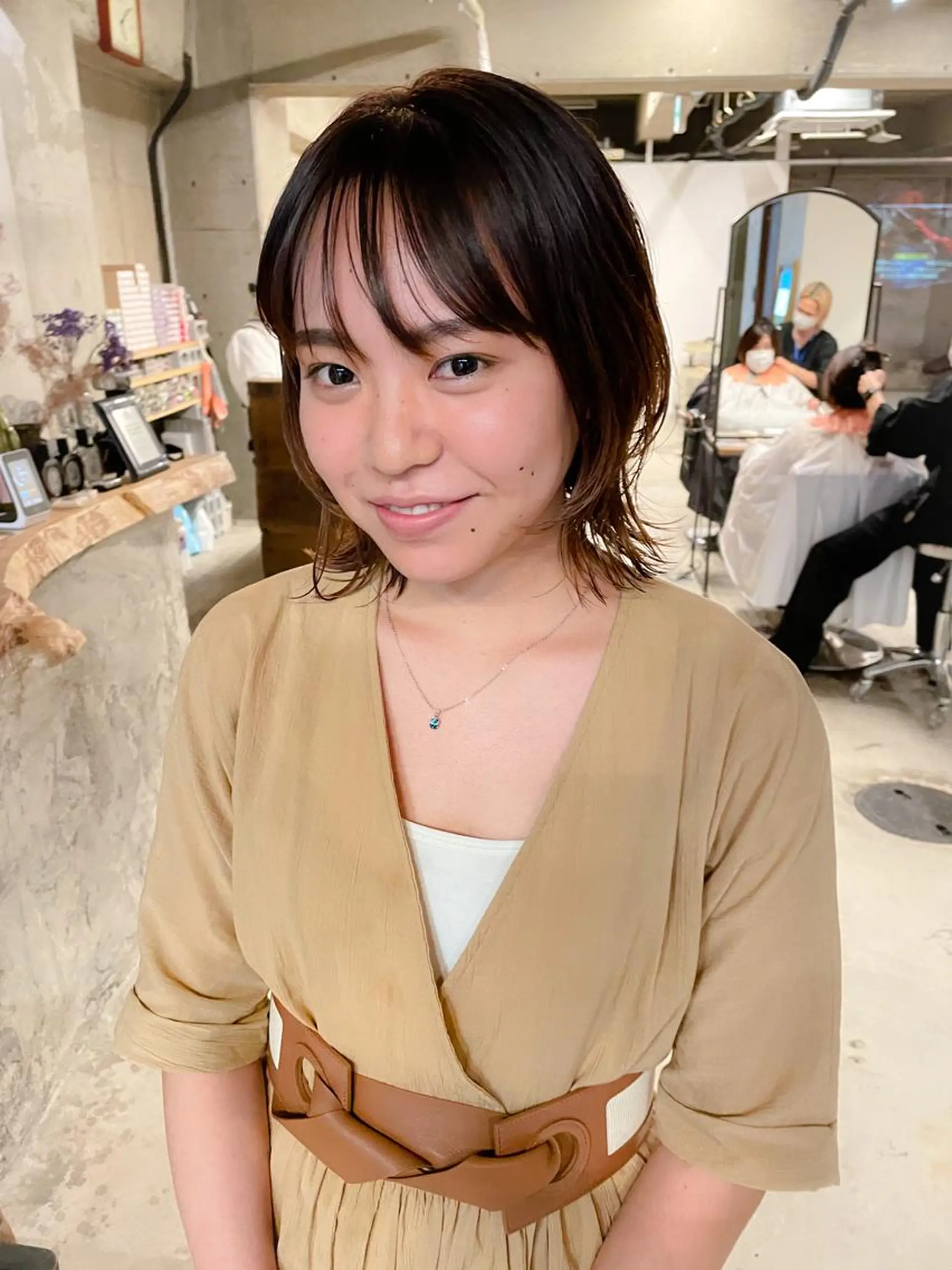 ミディアム カラー パーマ/レイヤー 岩山丈一郎のヘアスタイル