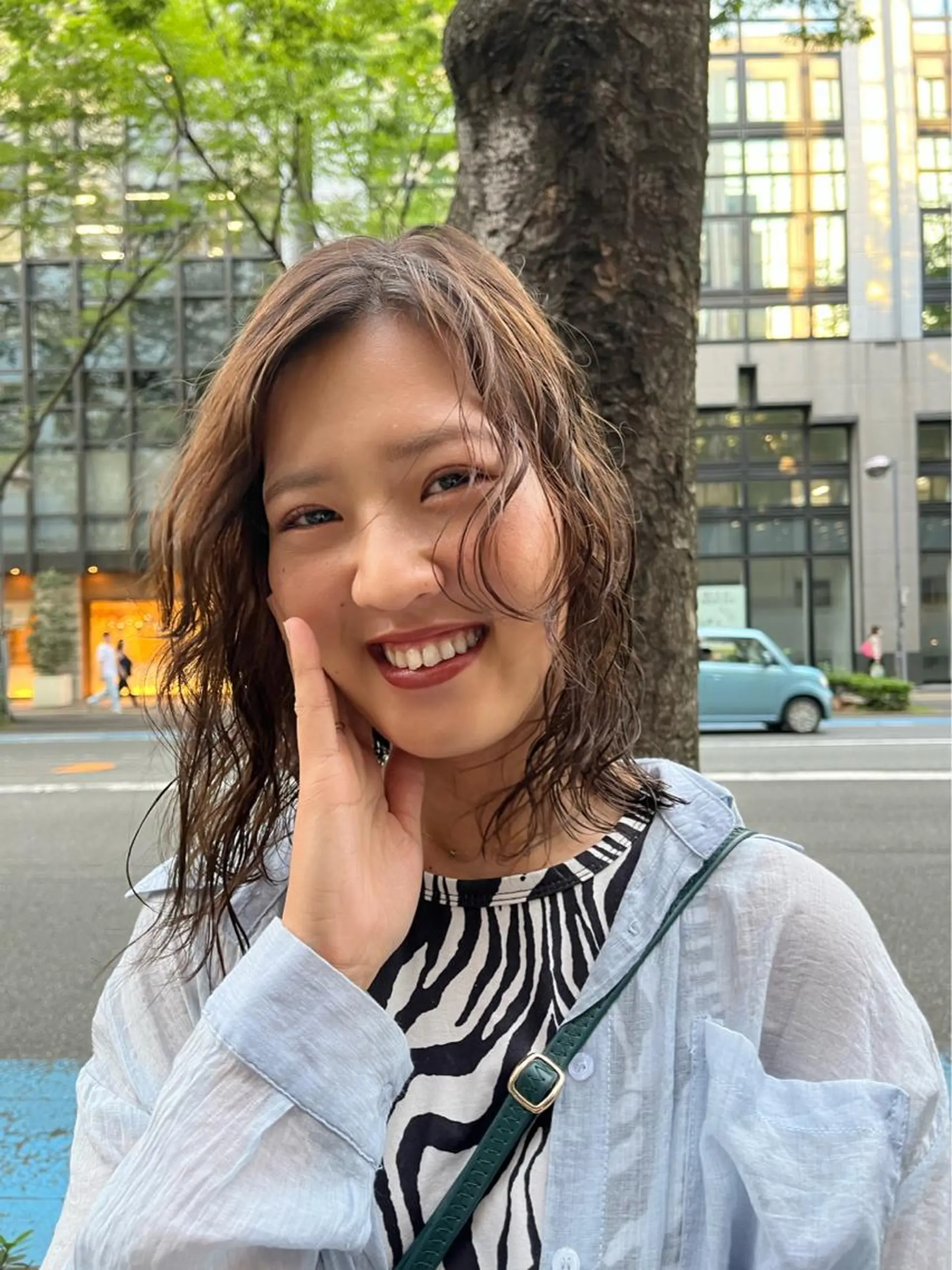 パーマ えんぐちとも／透明感 カラー／博多ボブのヘアスタイル