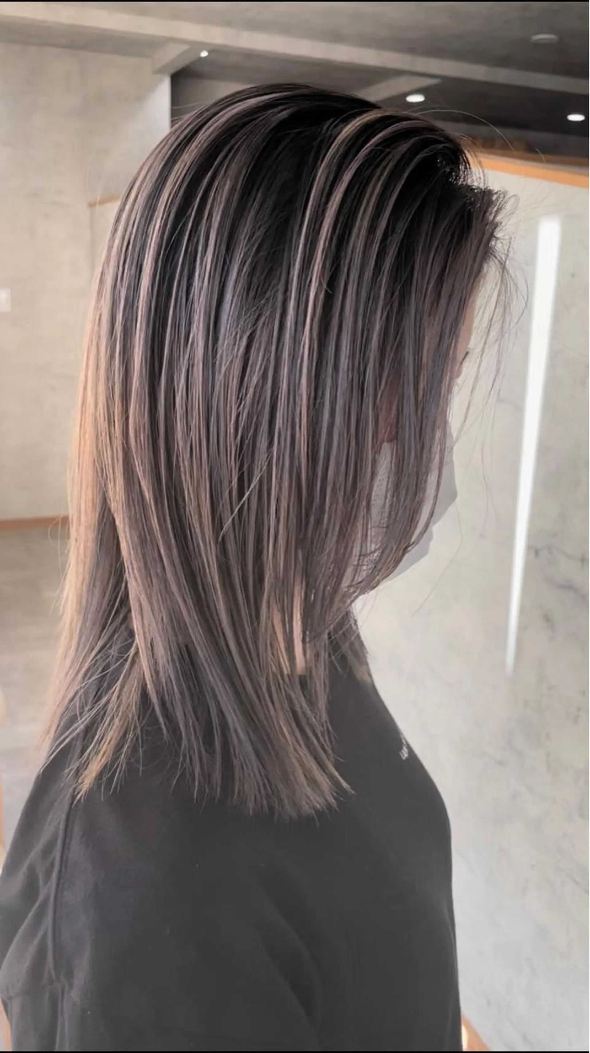 セミロング ヘアカラー トリートメント 髪質改善×縮毛矯正 ×艶カラーNAOのヘアスタイル