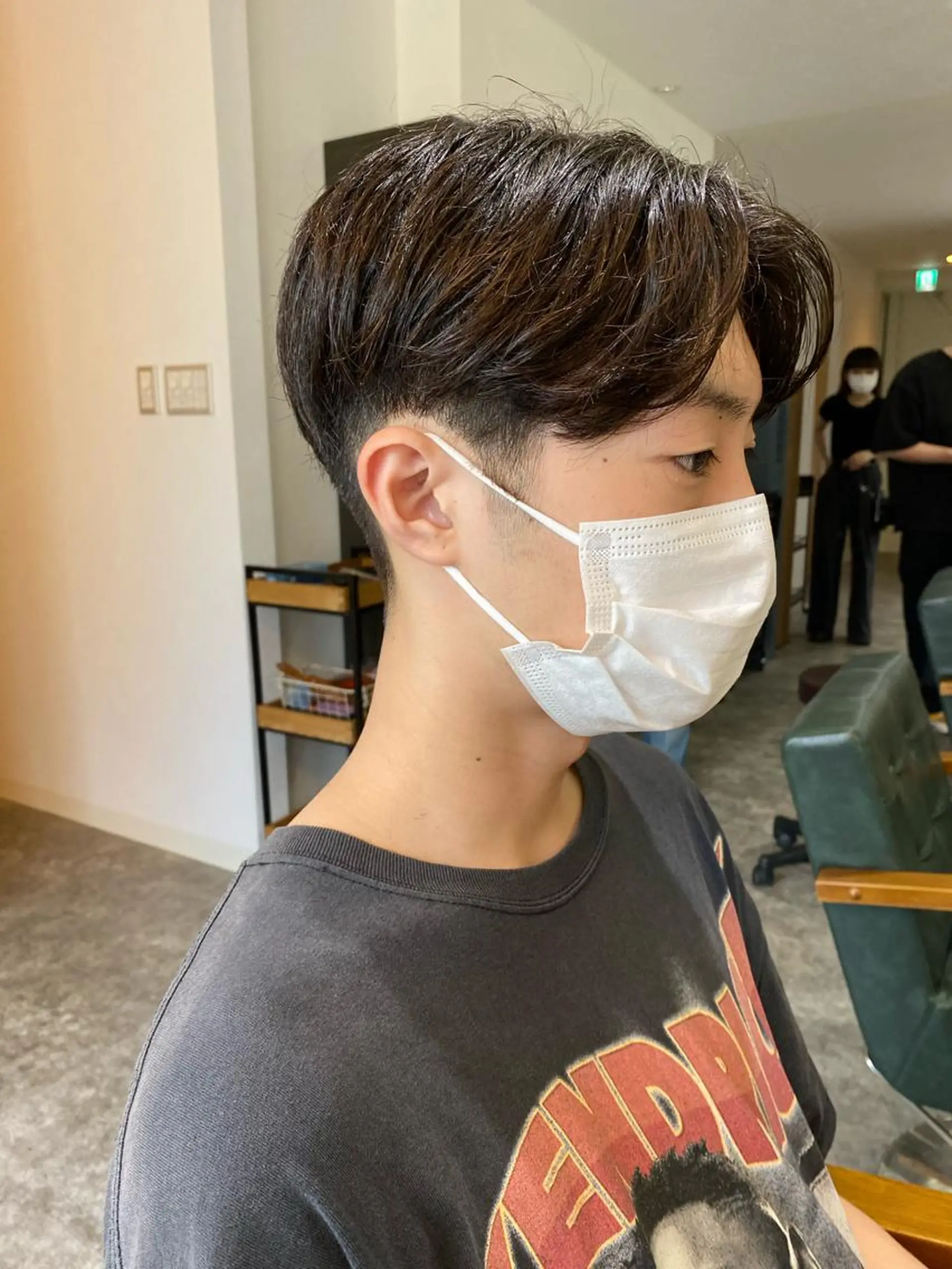 ショート カラー パーマ ヘアアレンジ メンズ キッズ ネイル マツエク・マツパ メンズ韓国風 マッシュ 刈り上げ 韓国風マツエク 韓国風ヘア カット 森貴裕/ベージュ/ パーマ/オリーブのヘアスタイル