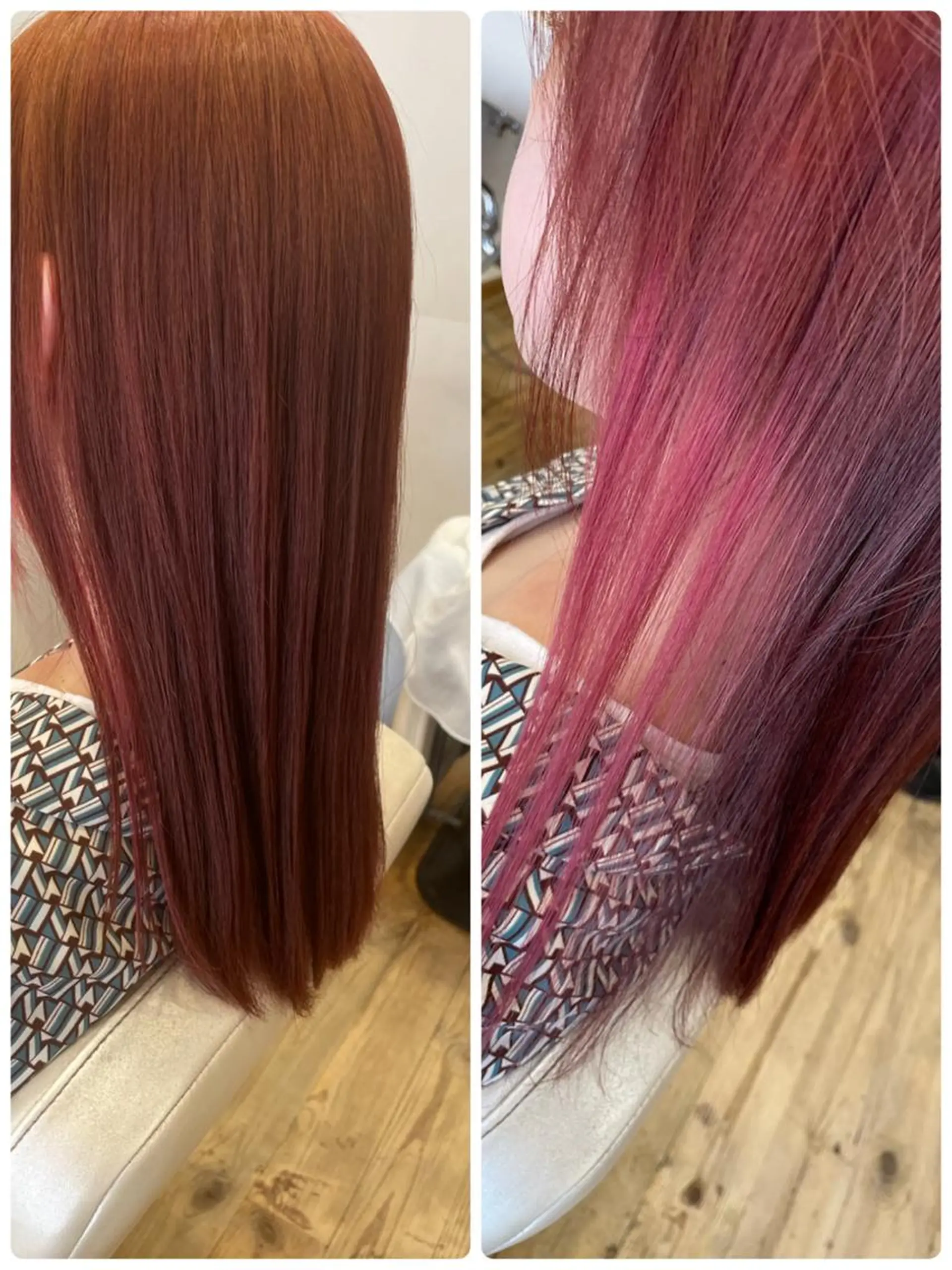 セミロング カラー ピンクカラー ROSSO北赤羽 アラカワのヘアスタイル