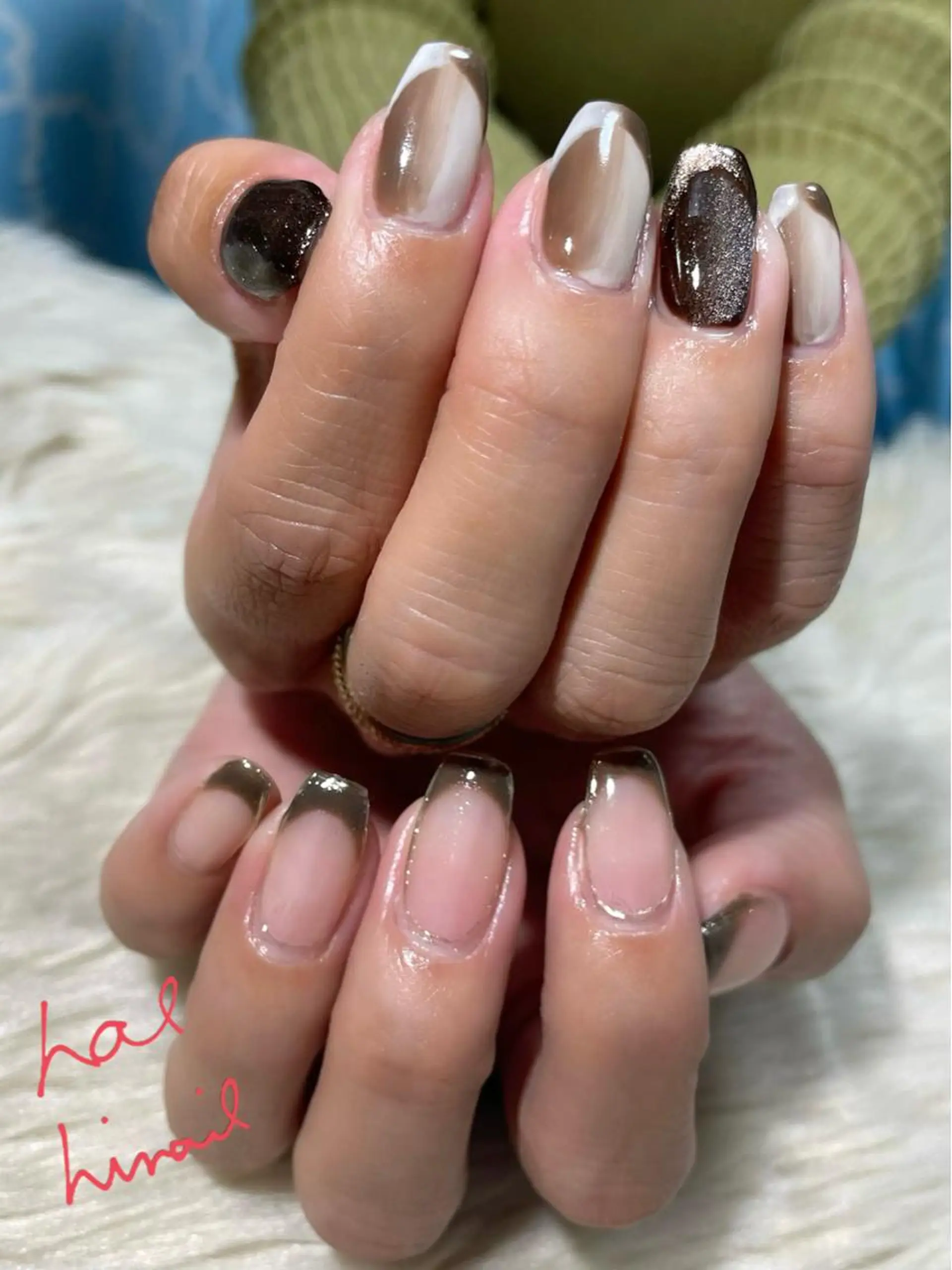 ネイル フレンチネイル オンブレフレンチ はるひな ねいるのネイルデザイン