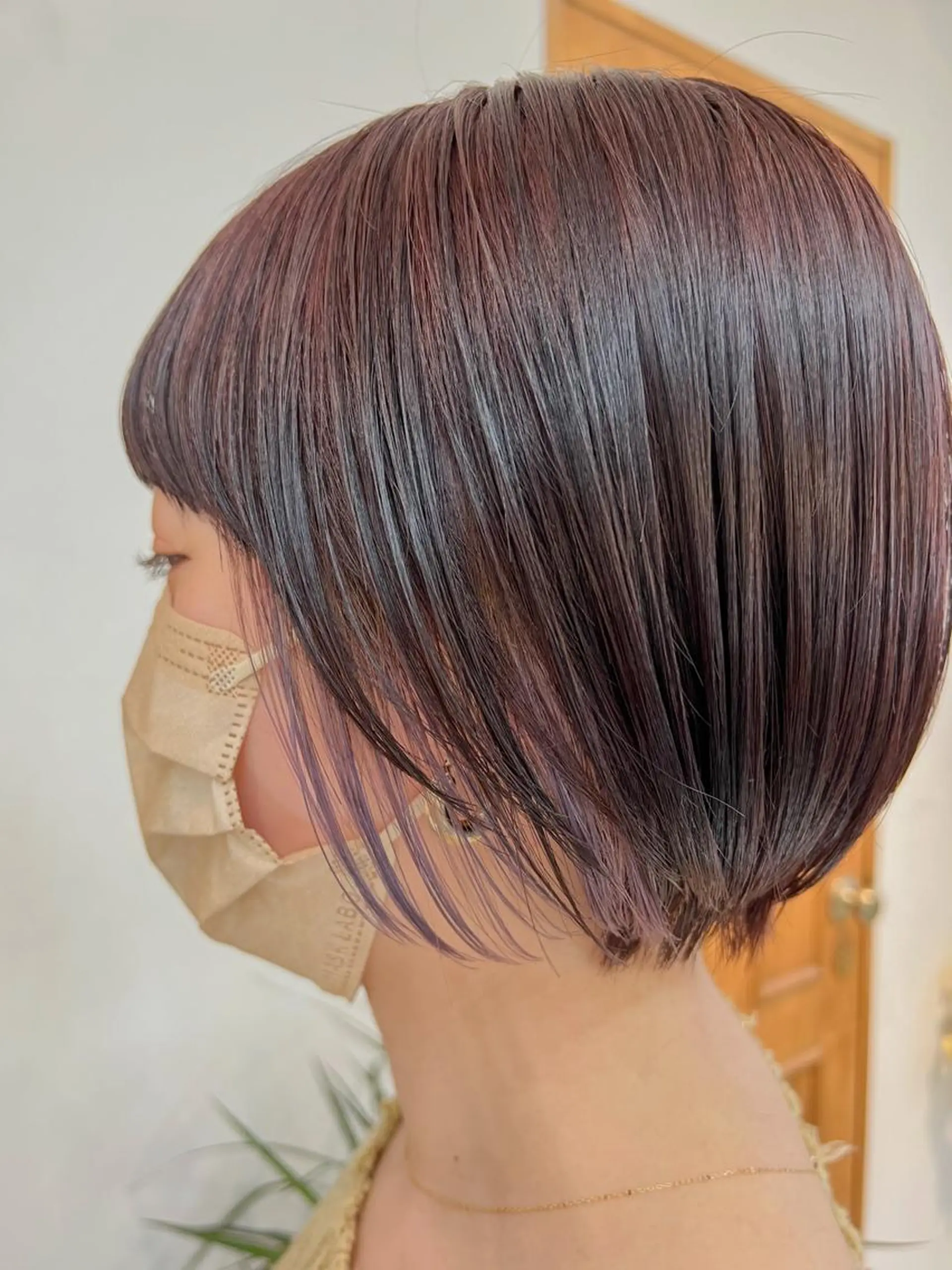 ショート カラー イヤリングカラー ラベンダーカラー ショートヘア 髪質改善/縮毛/ボブ CHIHIROのヘアスタイル
