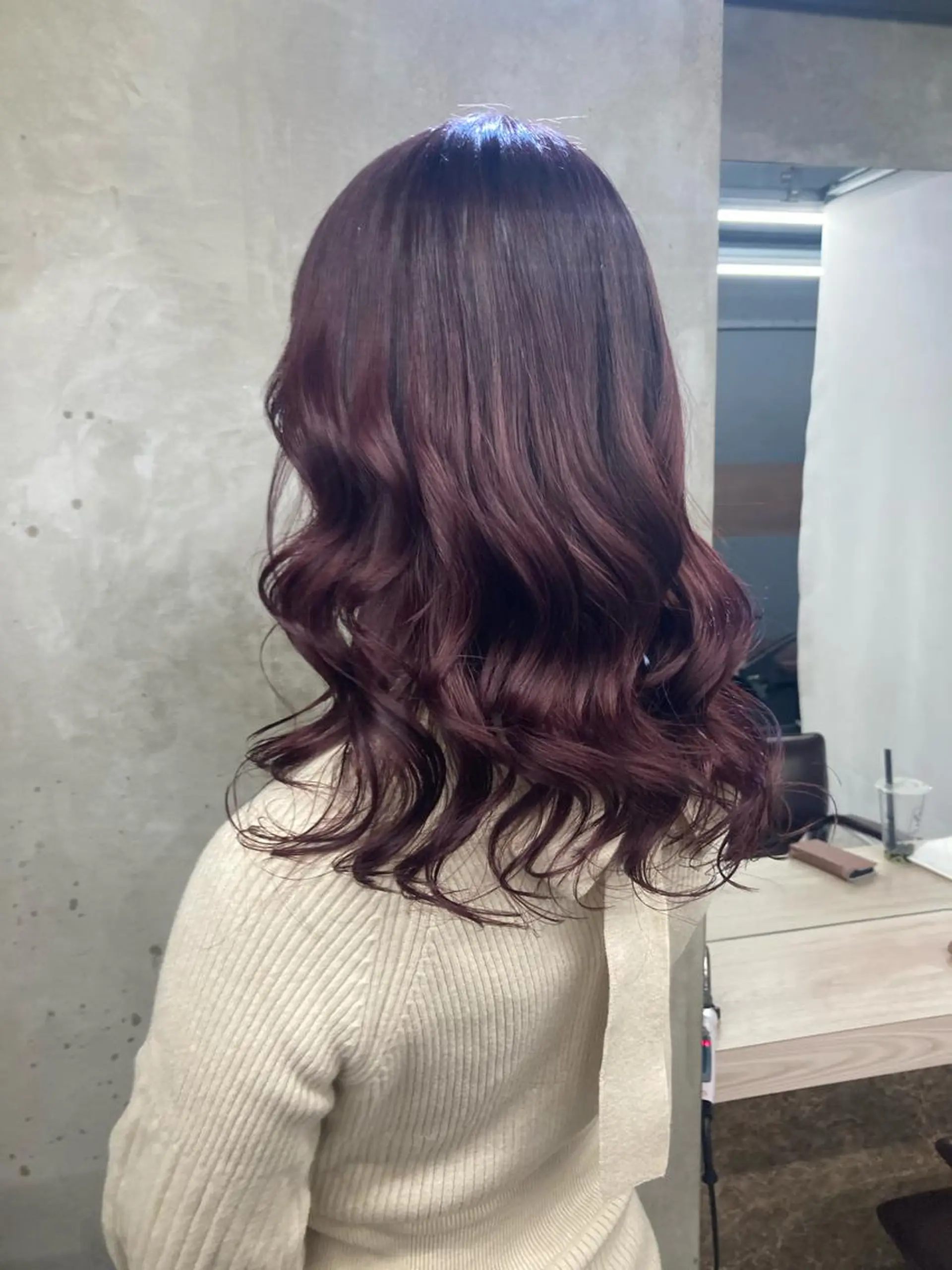 セミロング カラー ブリーチ ピンクカラー バイオレットカラー ヘアカラー トリートメント ブリーチ&似合せボブ 田中寛十のヘアスタイル