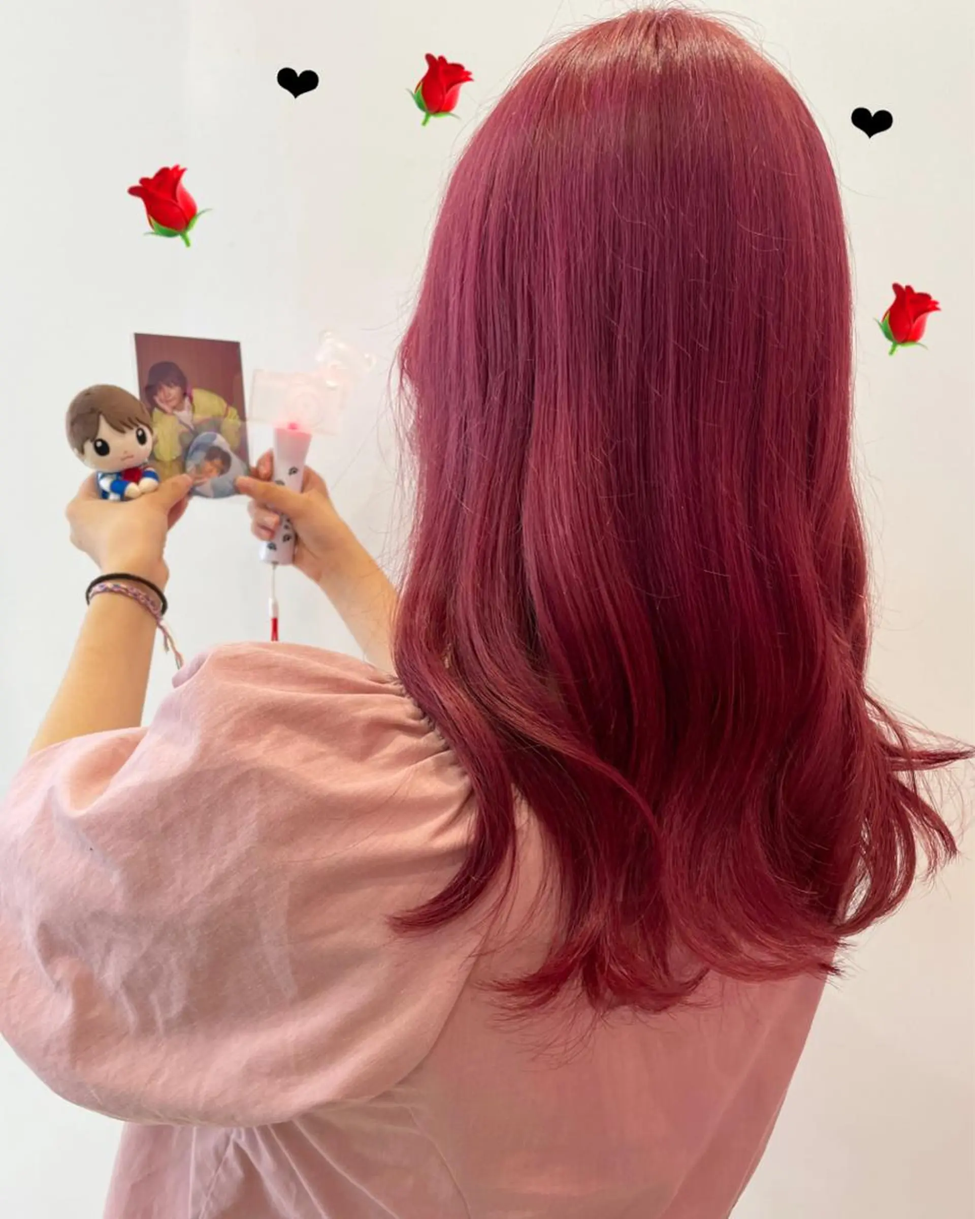 ミディアム カラー レッドカラー 新宿駅近♡個室 ♡関口三都季🌜のヘアスタイル