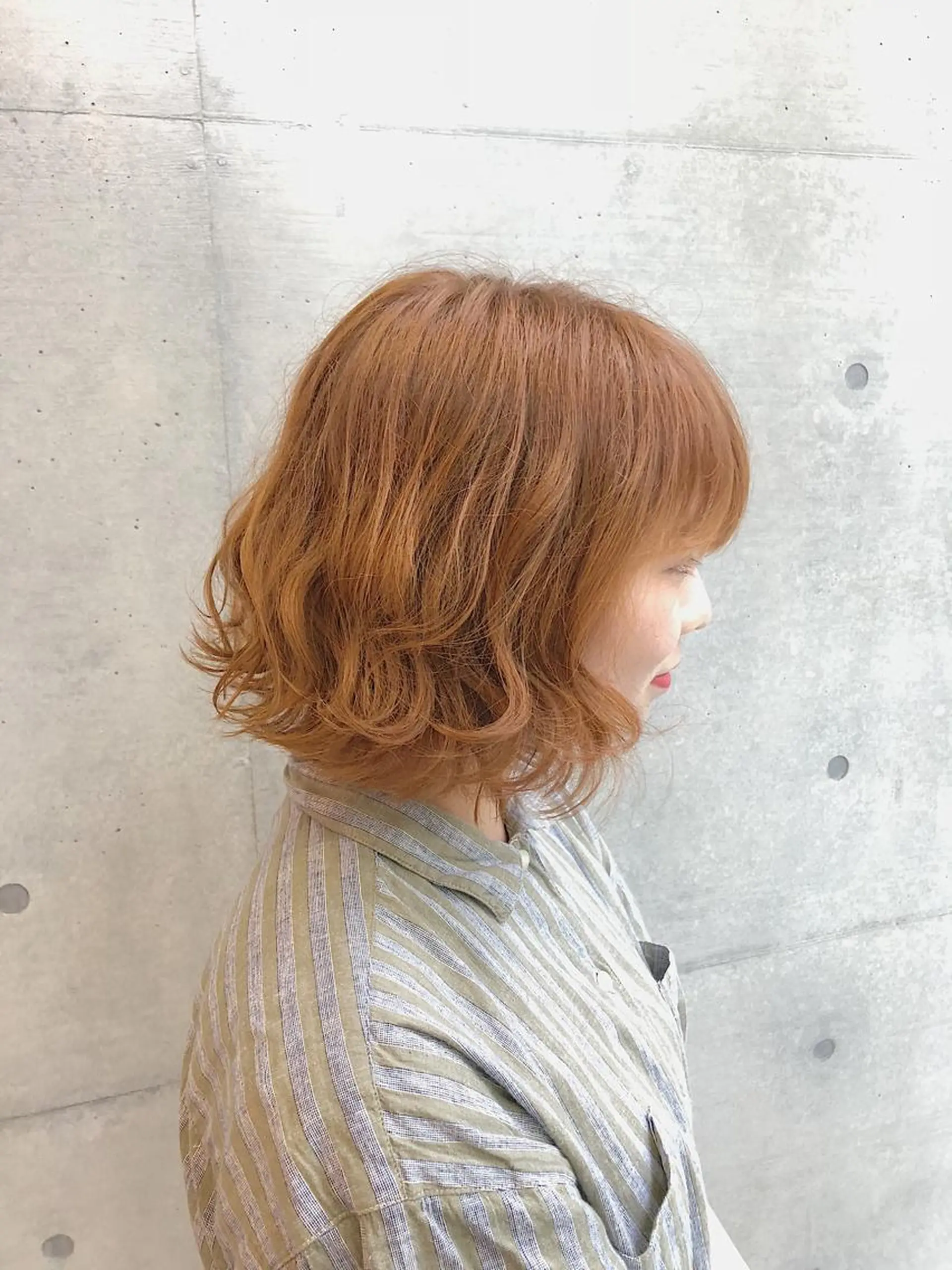 ミディアム カラー ショート& パーマ　坂本のヘアスタイル