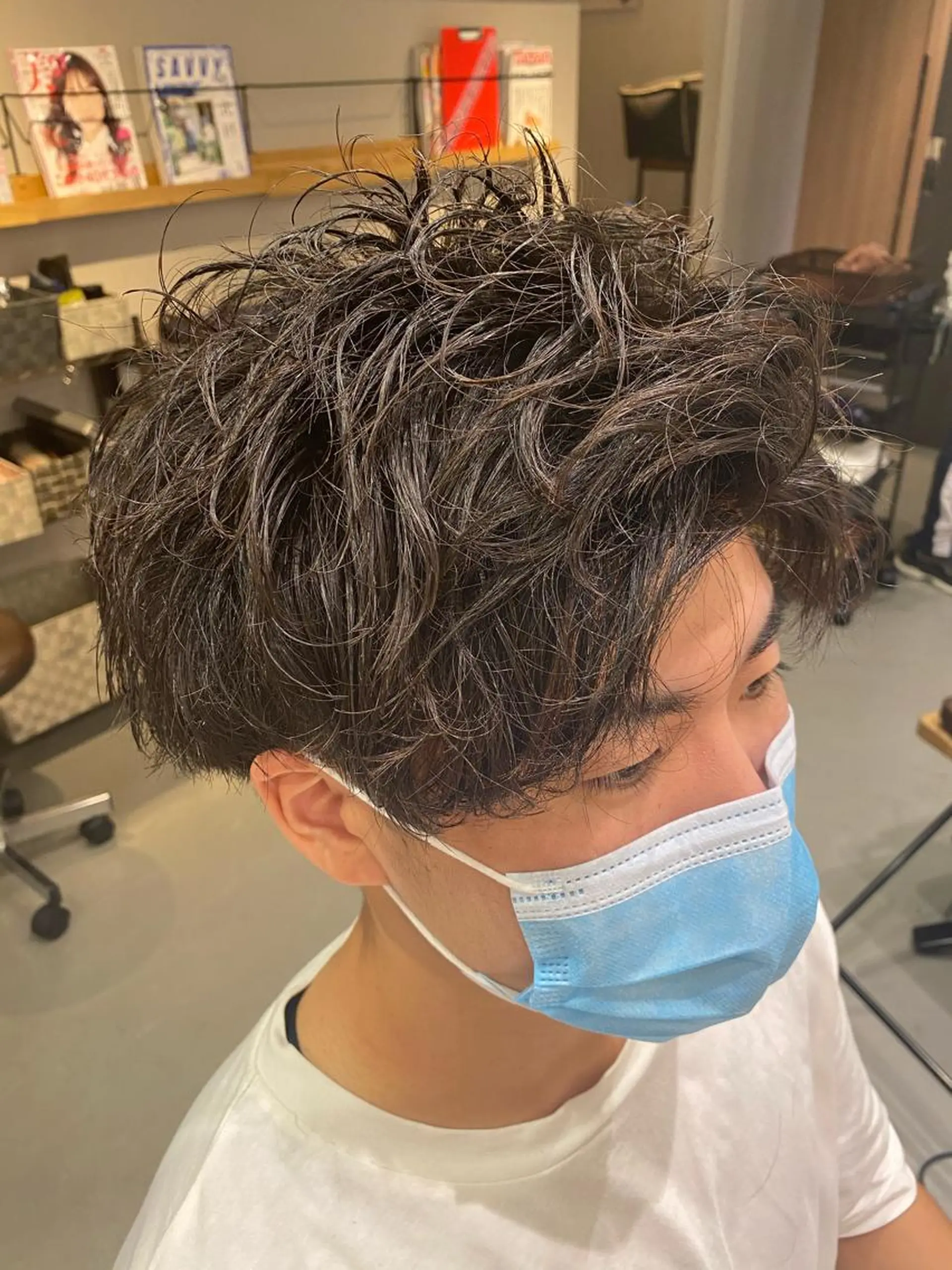 ショート パーマ メンズ カット パーマ 梅田茶屋町メンズ 専門美容師 山元一平のヘアスタイル