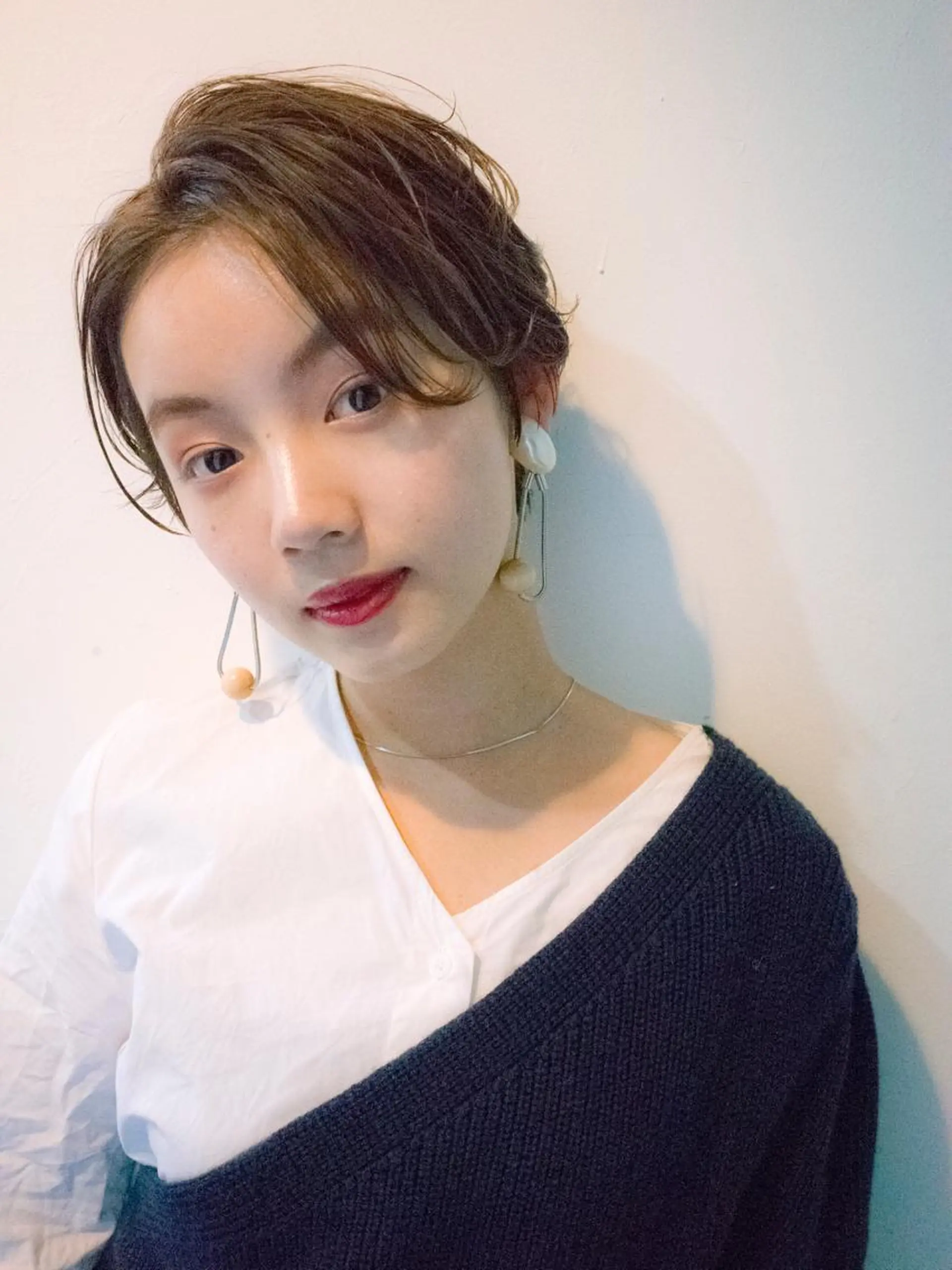 ショート ショートヘア カット トリートメント 💓パーマ，💗 レイヤーカットのヘアスタイル