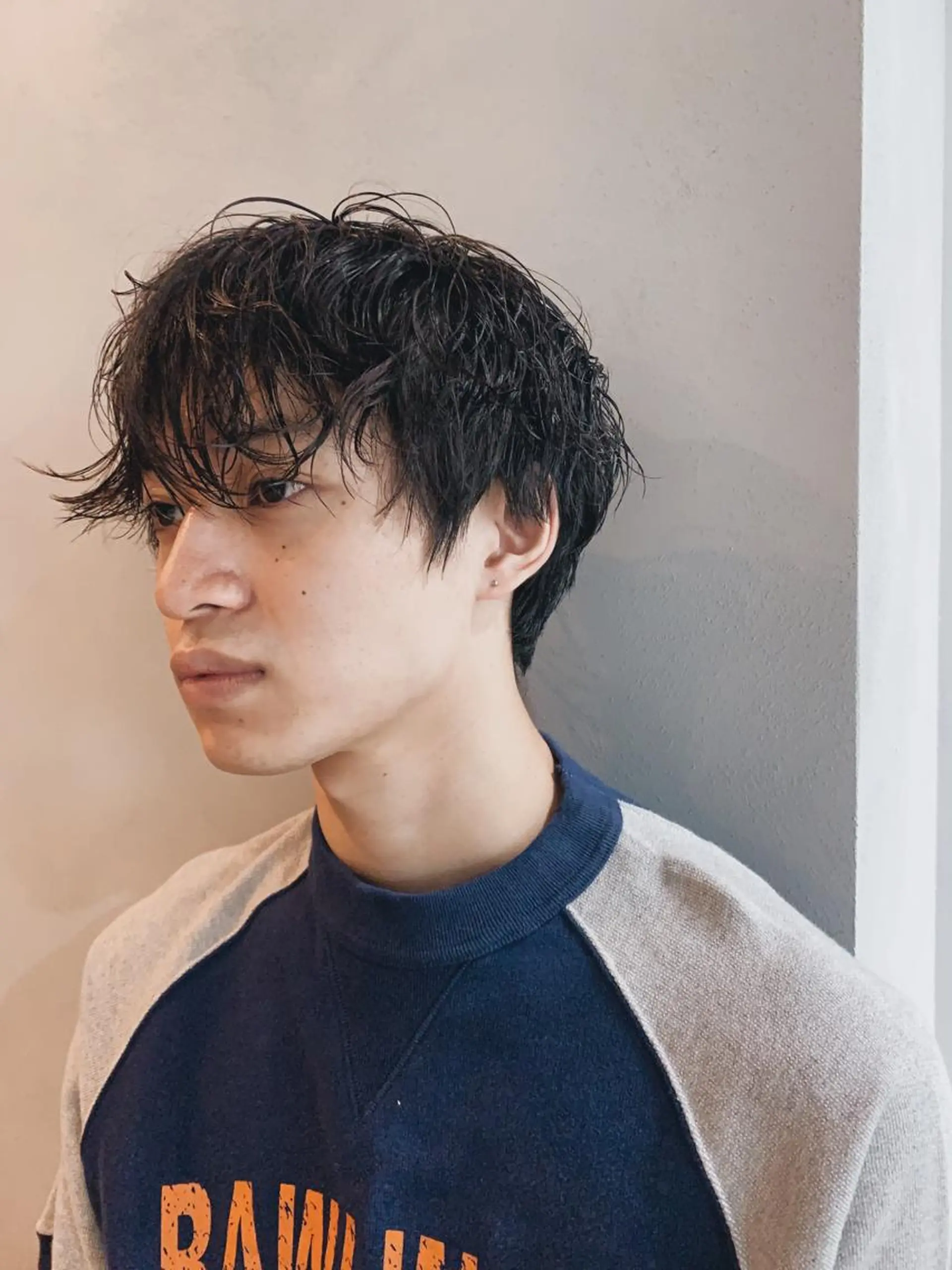 ショート パーマ メンズ ボブパーマコテ巻き風 パーマNo1深江秀平のヘアスタイル