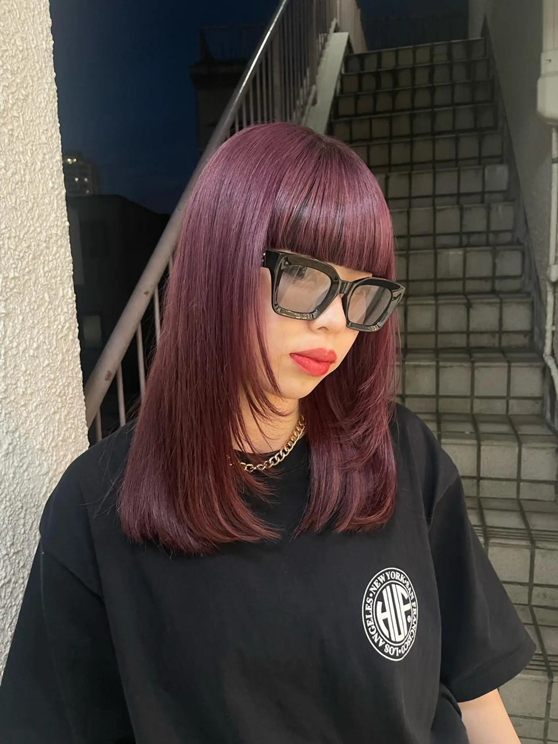 セミロング カラー カット ヘアカラー レイヤー/透明感 カラー/Tamakiのヘアスタイル