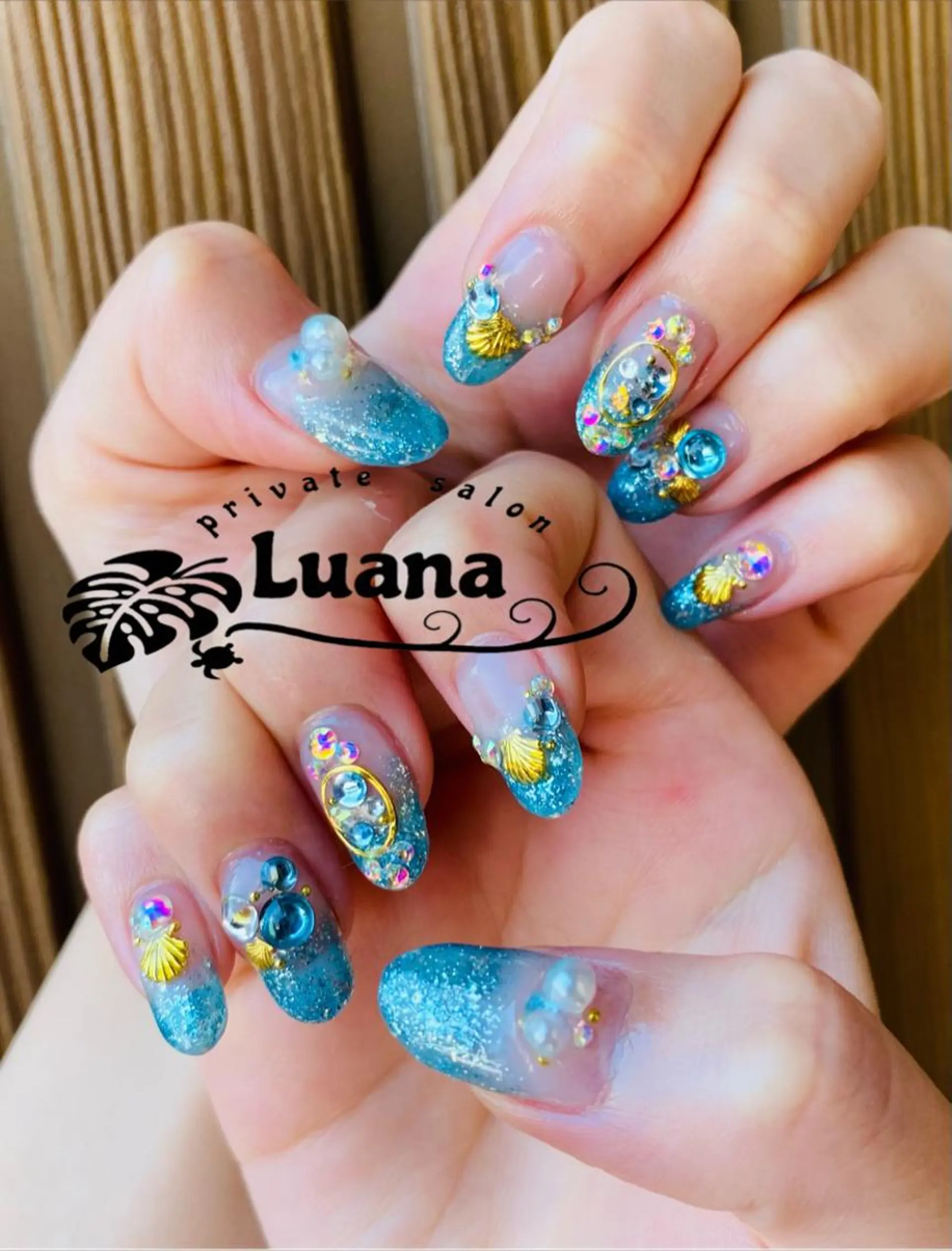 ネイル ラメ(グリッター) ラメグラデーション 夏ネイル 自宅ネイルサロン ルアナのネイルデザイン