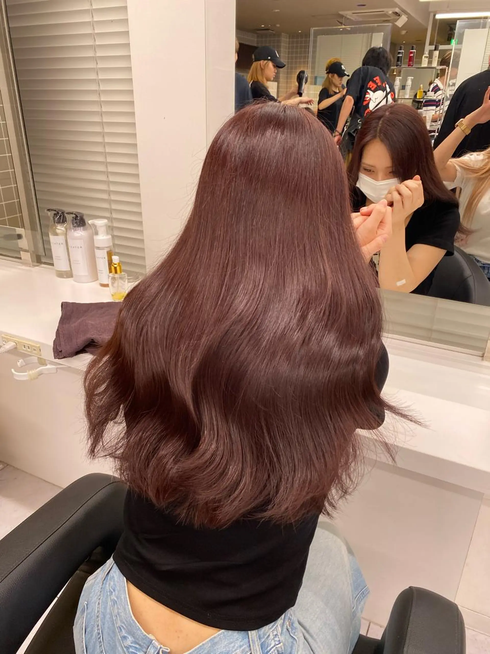 ミディアム カラー ヘアアレンジ キッズ ブリーチ ダブルカラー ブリーチなしカラー ピンクカラー 髪質改善 TRU Shino🦋のマツエク・マツパデザイン