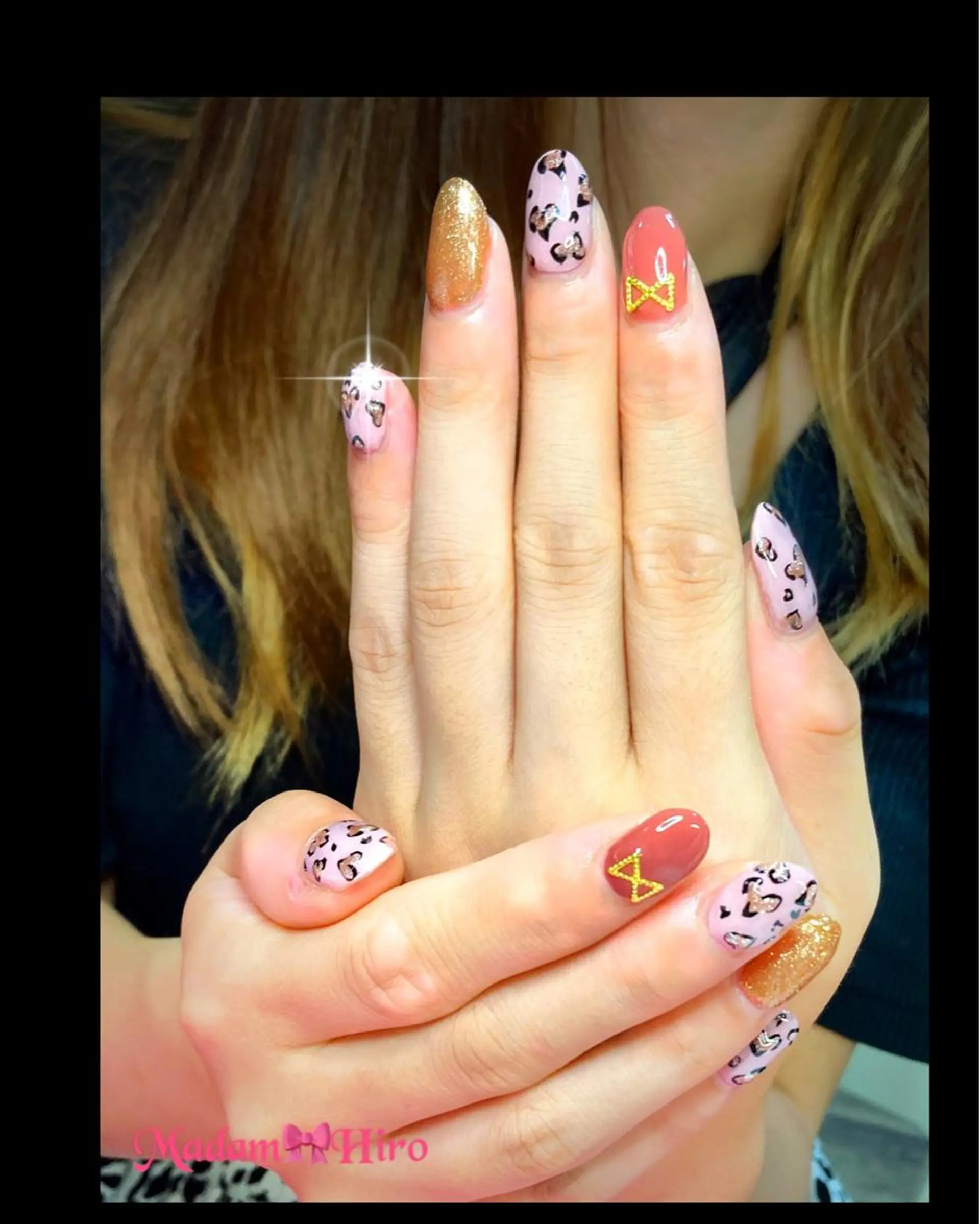 ネイル ハート マグネットネイル ピンク Lianネイル 寛子Lianのネイルデザイン