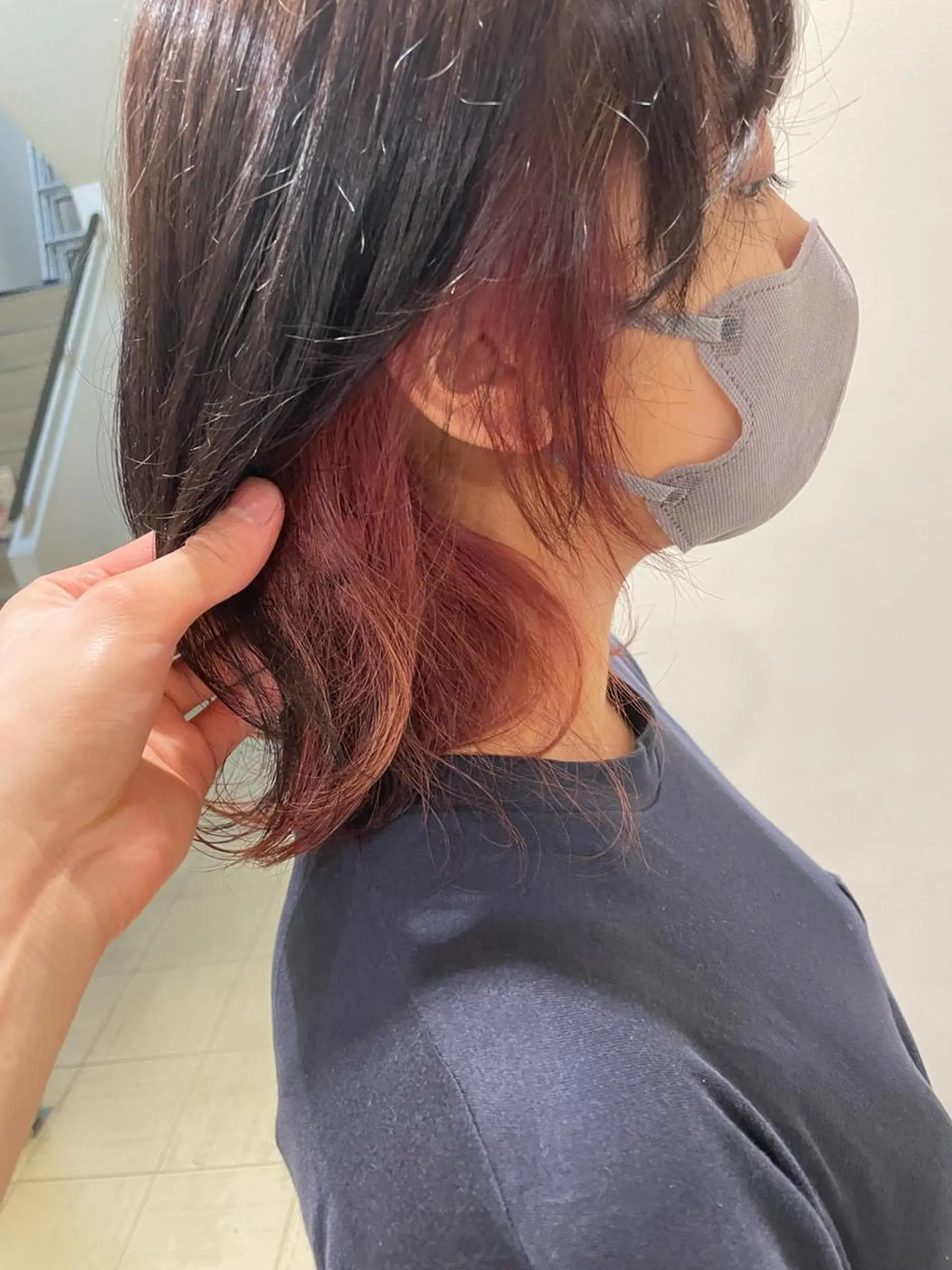 ミディアム カラー ヘアアレンジ ボルドーカラー ☂️カトウ ケイゴ☂️のヘアスタイル