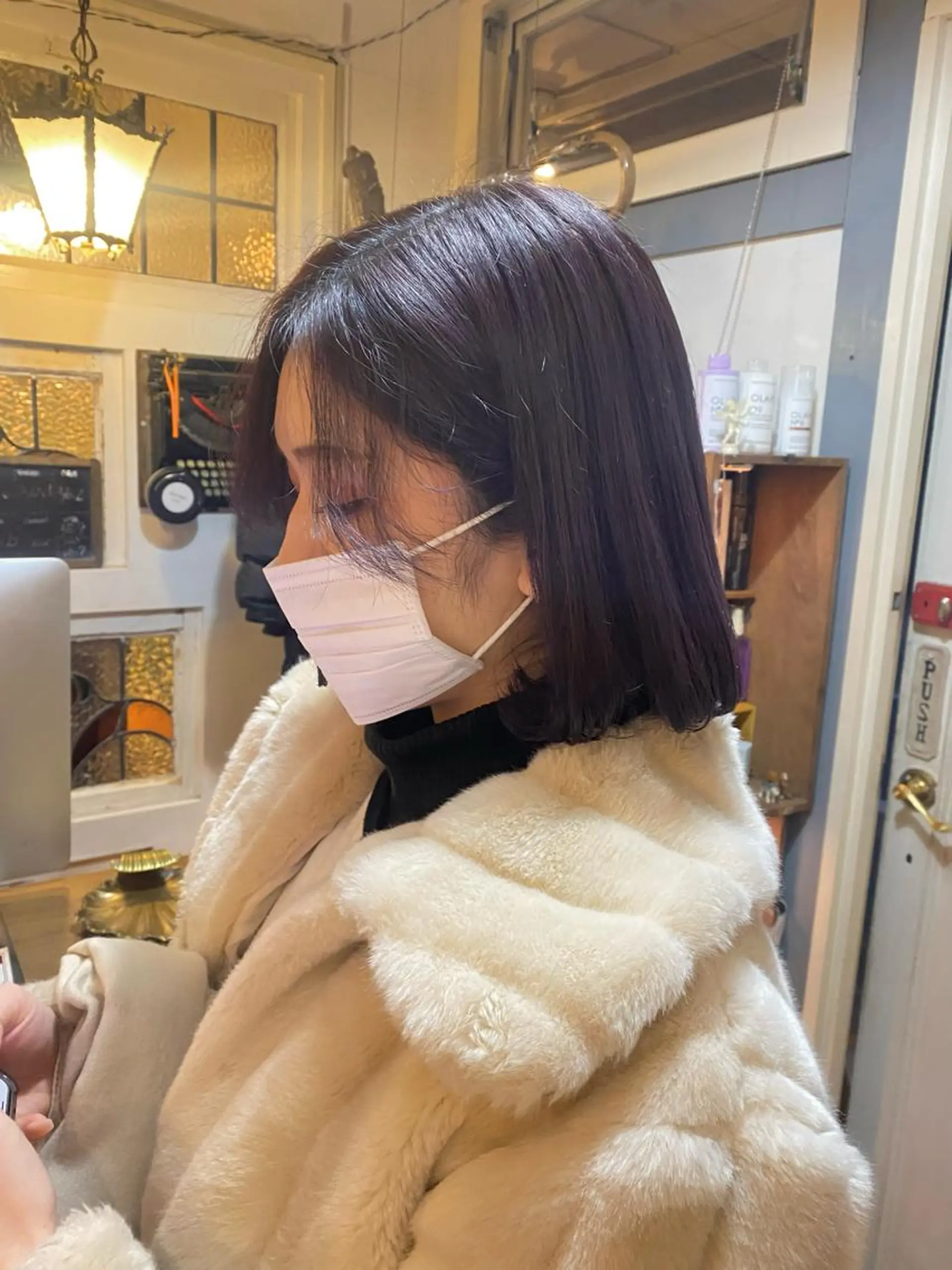 ミディアム カラー カット ヘアカラー トリートメント SALOWIN二子玉川South店所属・AYANO ／レイヤー／オリーブのヘアスタイル