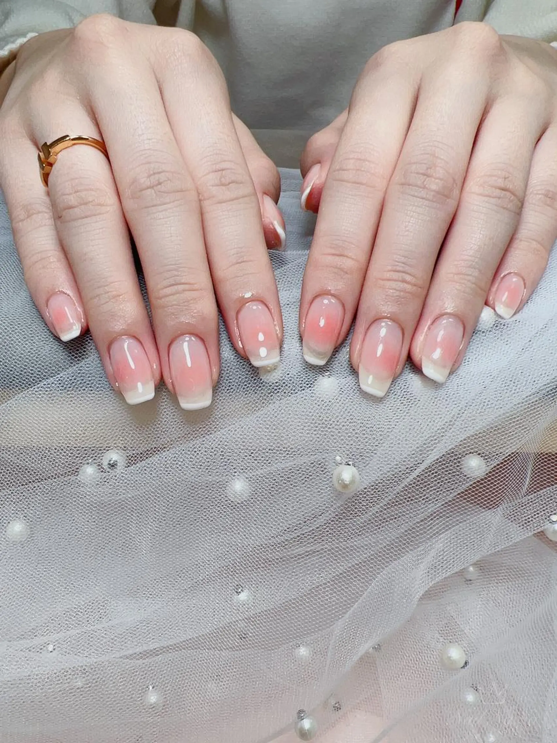 ショート カラー ネイル チークネイル ハンドネイル Nail NaNaのネイルデザイン