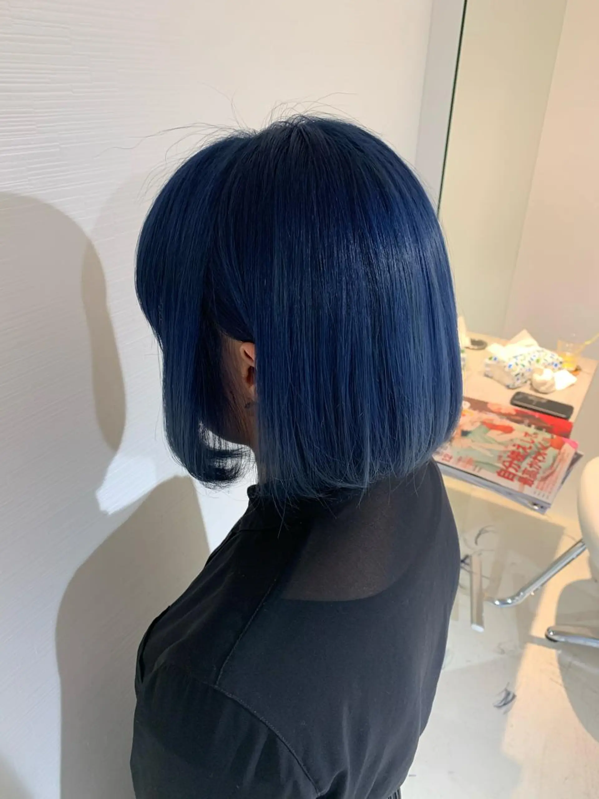 ショート カラー パーマ ヘアアレンジ ブルーカラー ネイビーカラー ボブ ヘアカラー トリートメント ✨髪のソムリエ✨ 岩川和生のヘアスタイル