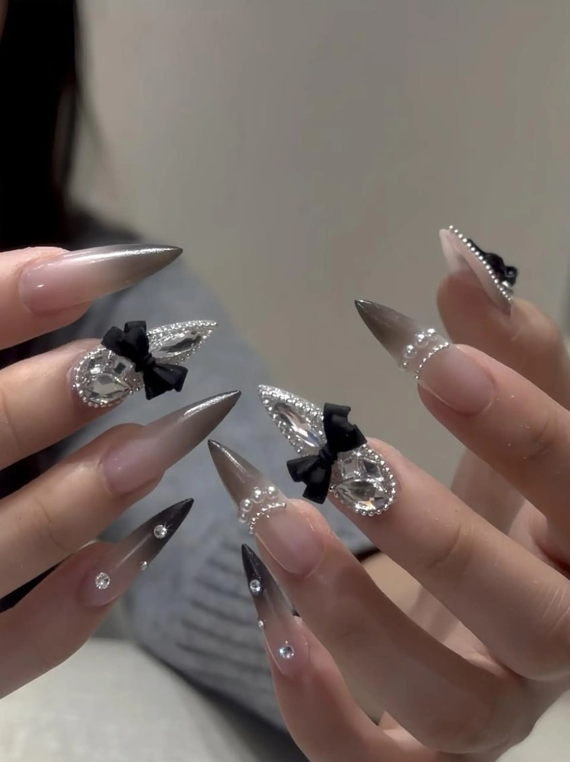 ネイル 長さ出し フレンチネイル グラデーション 卒業式 マグネットネイル Sora nail 長さ出し専門店のネイルデザイン