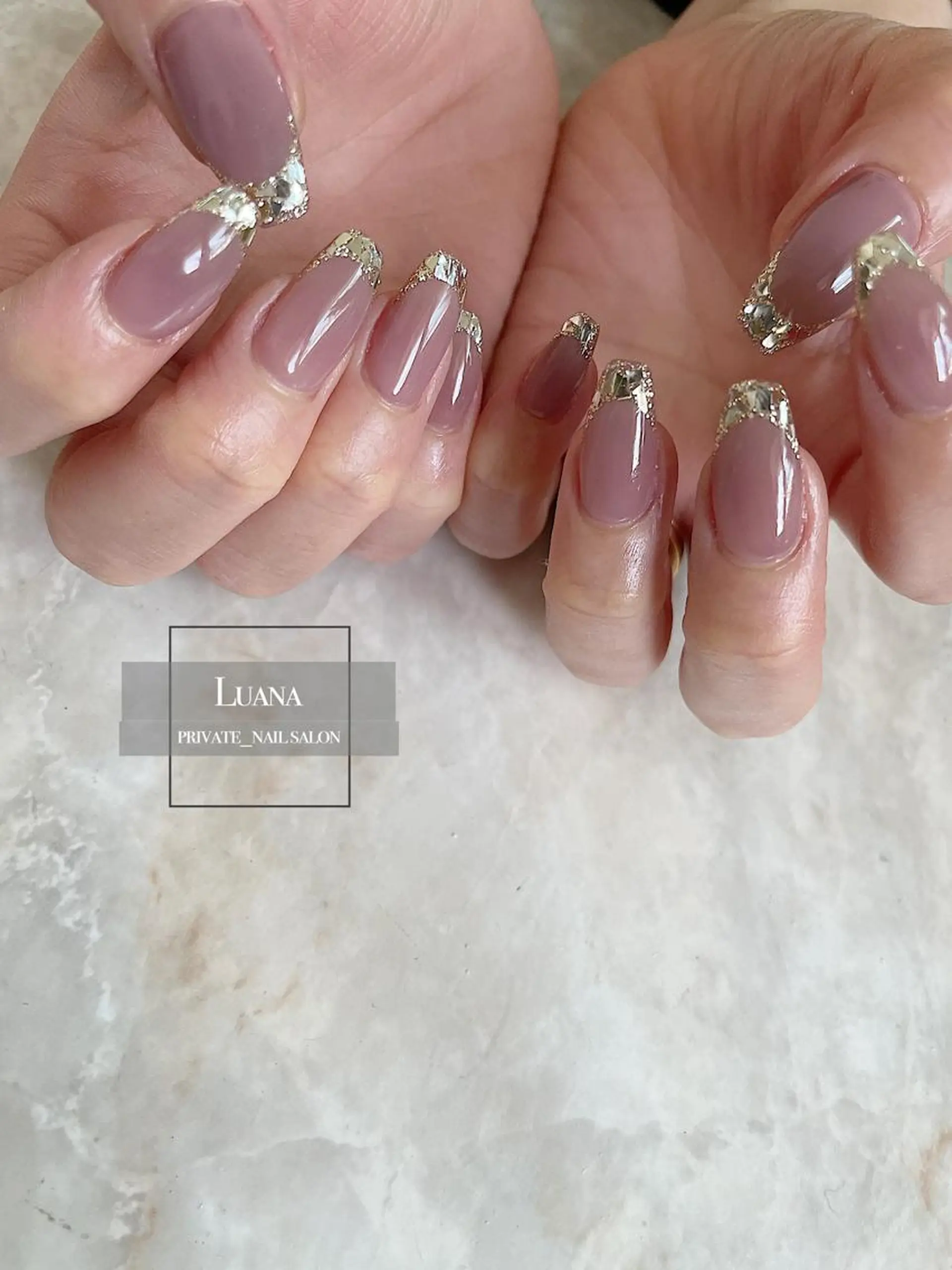 ネイル フレンチネイル ガラスフレンチ Nail Salon Luanaのネイルデザイン