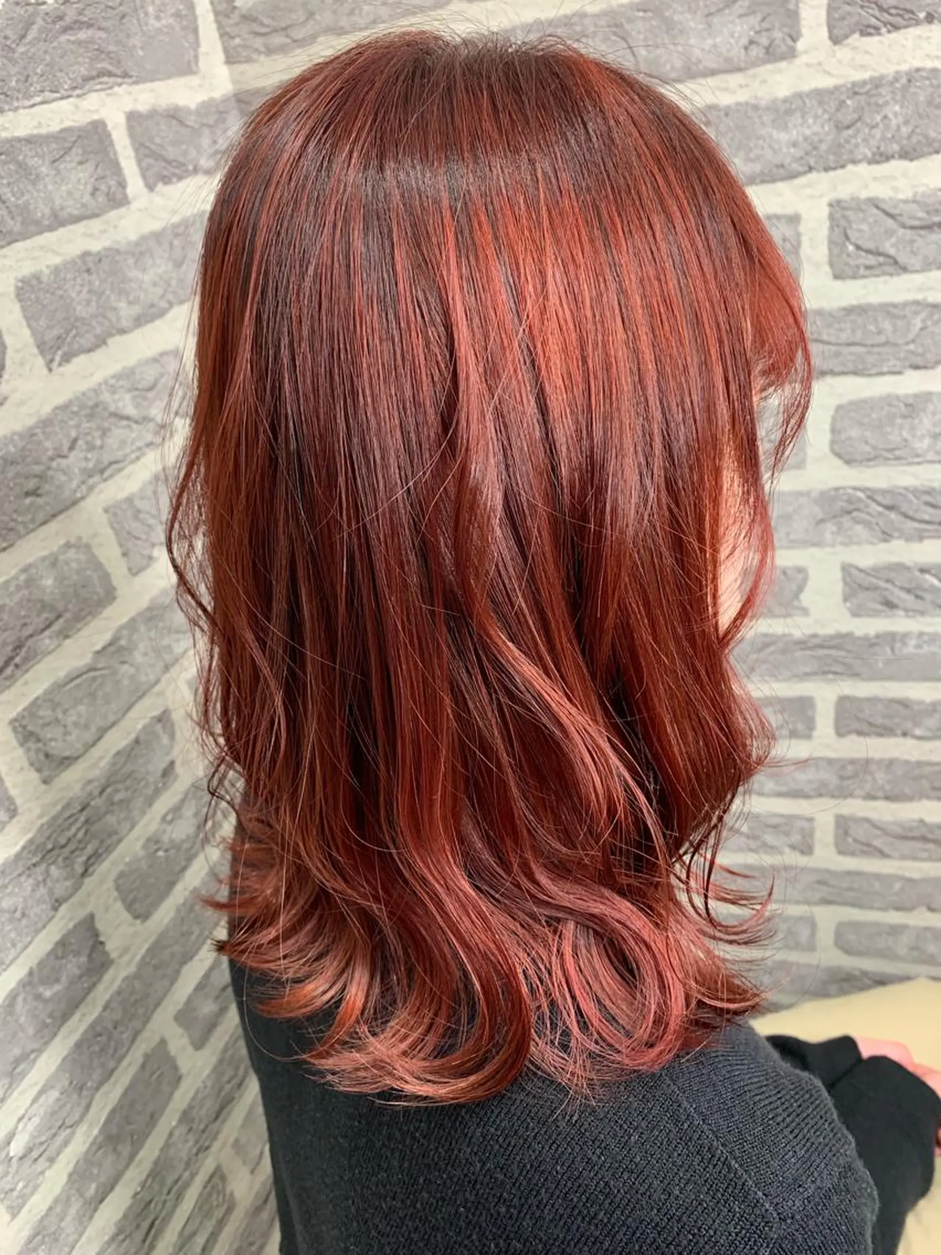 ミディアム カラー レッドカラー Earth岩槻店 YAGIのヘアスタイル