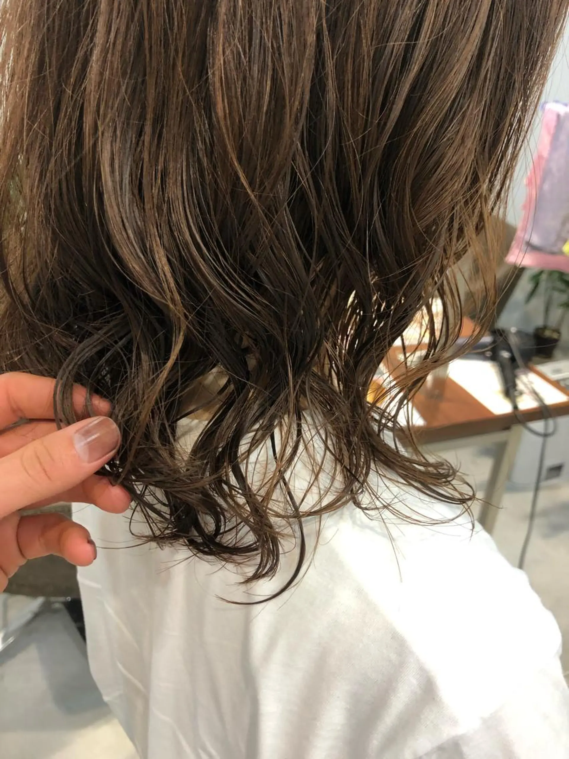 セミロング パーマ セミロングパーマ デジタルパーマ カット ヘアカラー カイリ /レイヤーカットのヘアスタイル