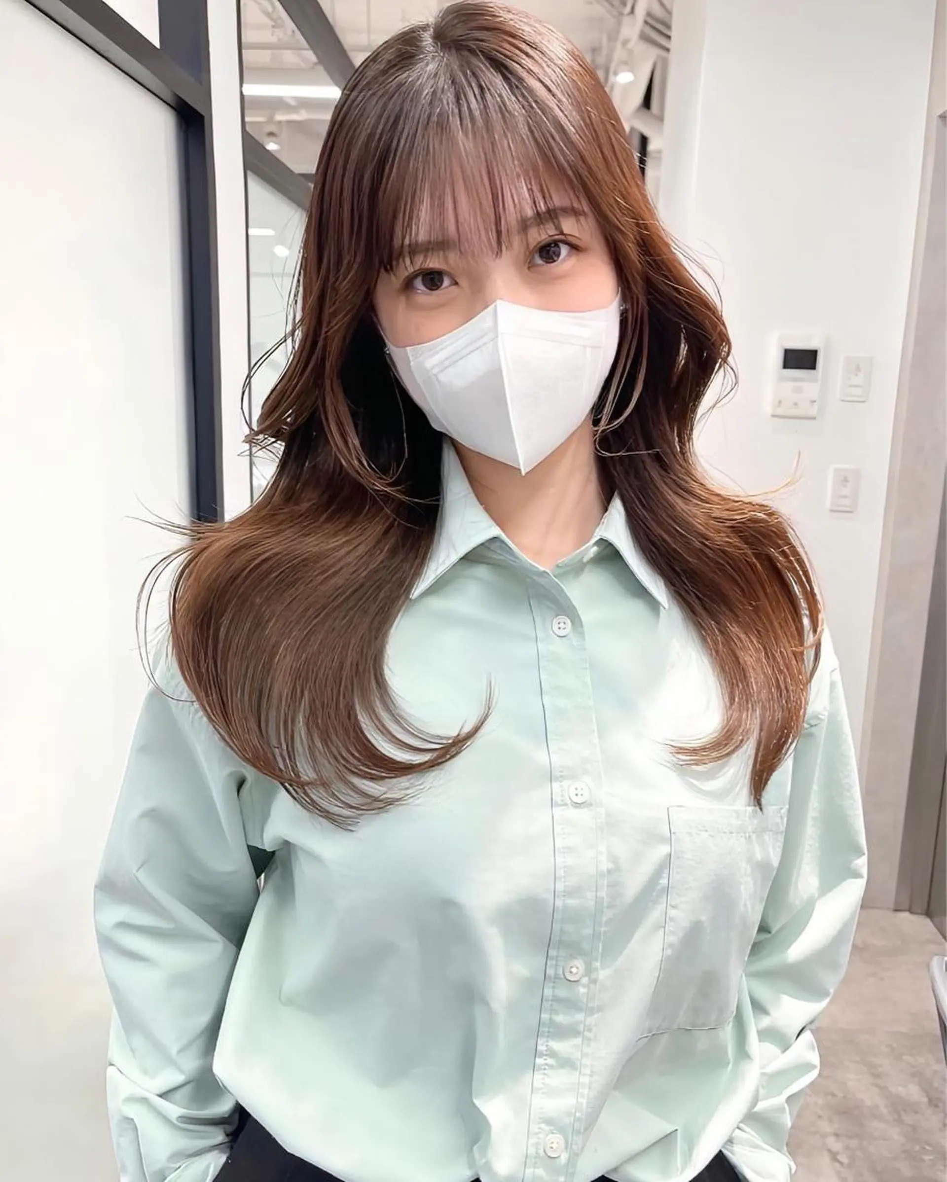 ロング 韓国風ヘア レイヤーカット カット ヘアカラー トリートメント 韓国レイヤーカット 髪質改善▫️水野有真のヘアスタイル