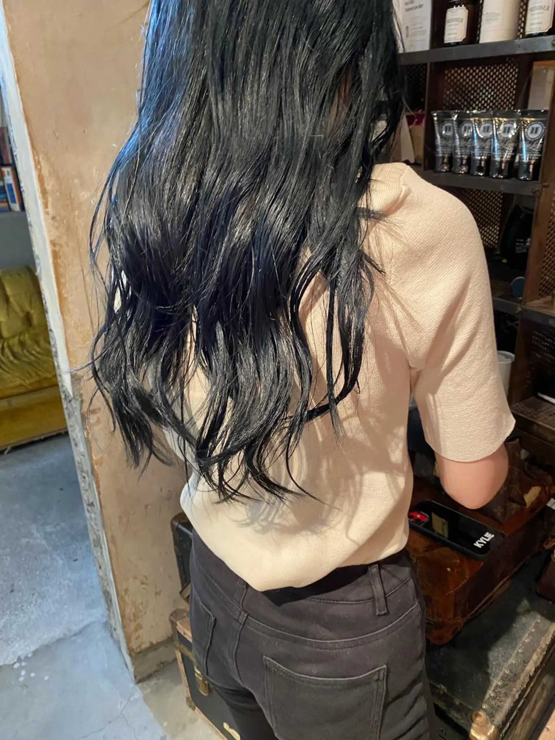 セミロング カラー ネイビーカラー お任せヘア☘️☘️ 及川渚のヘアスタイル