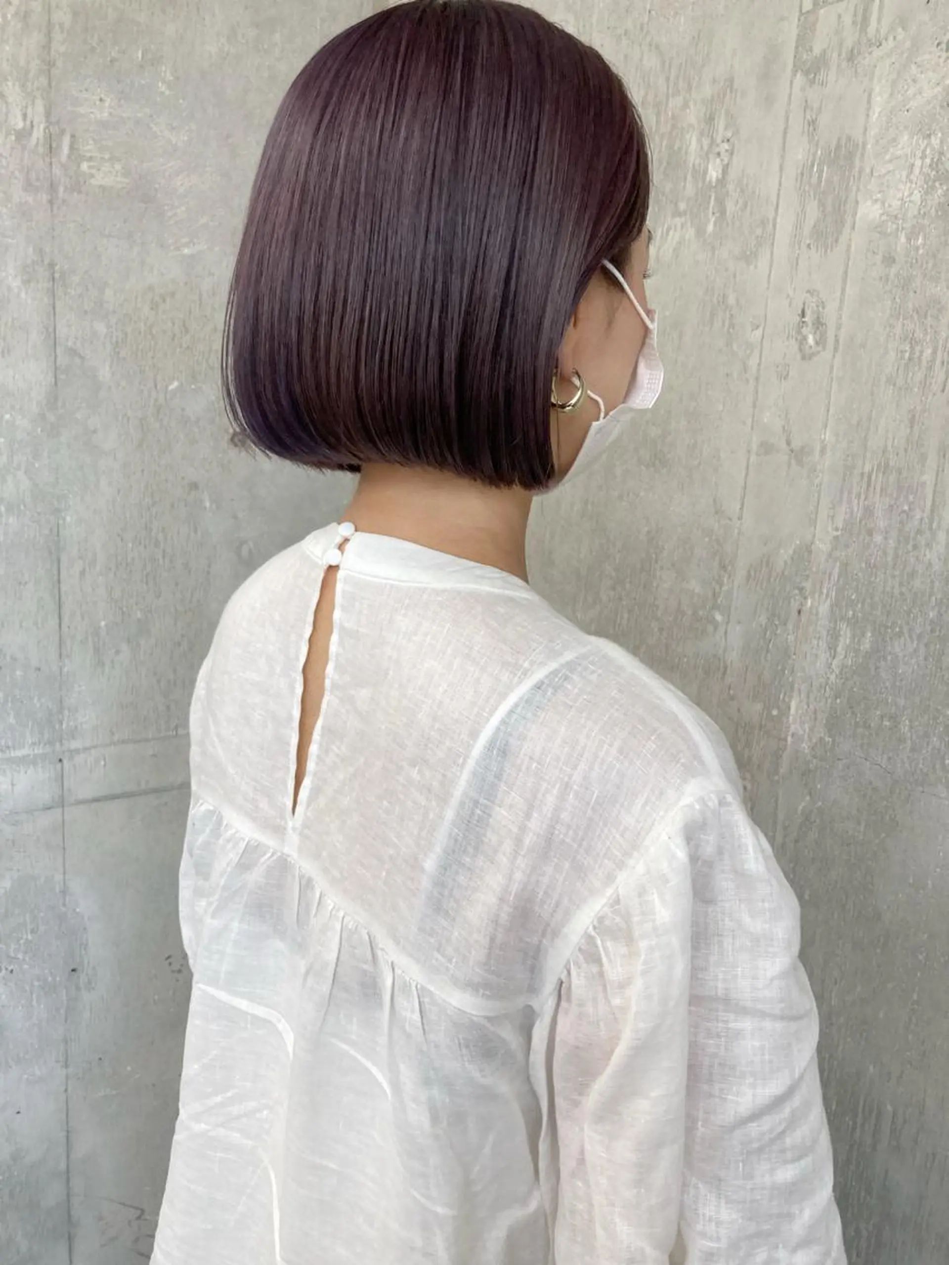 ミディアム カラー ブリーチ ケアブリーチ カット ヘアカラー トリートメント 小木曽智美 /ボブ/ショートのヘアスタイル